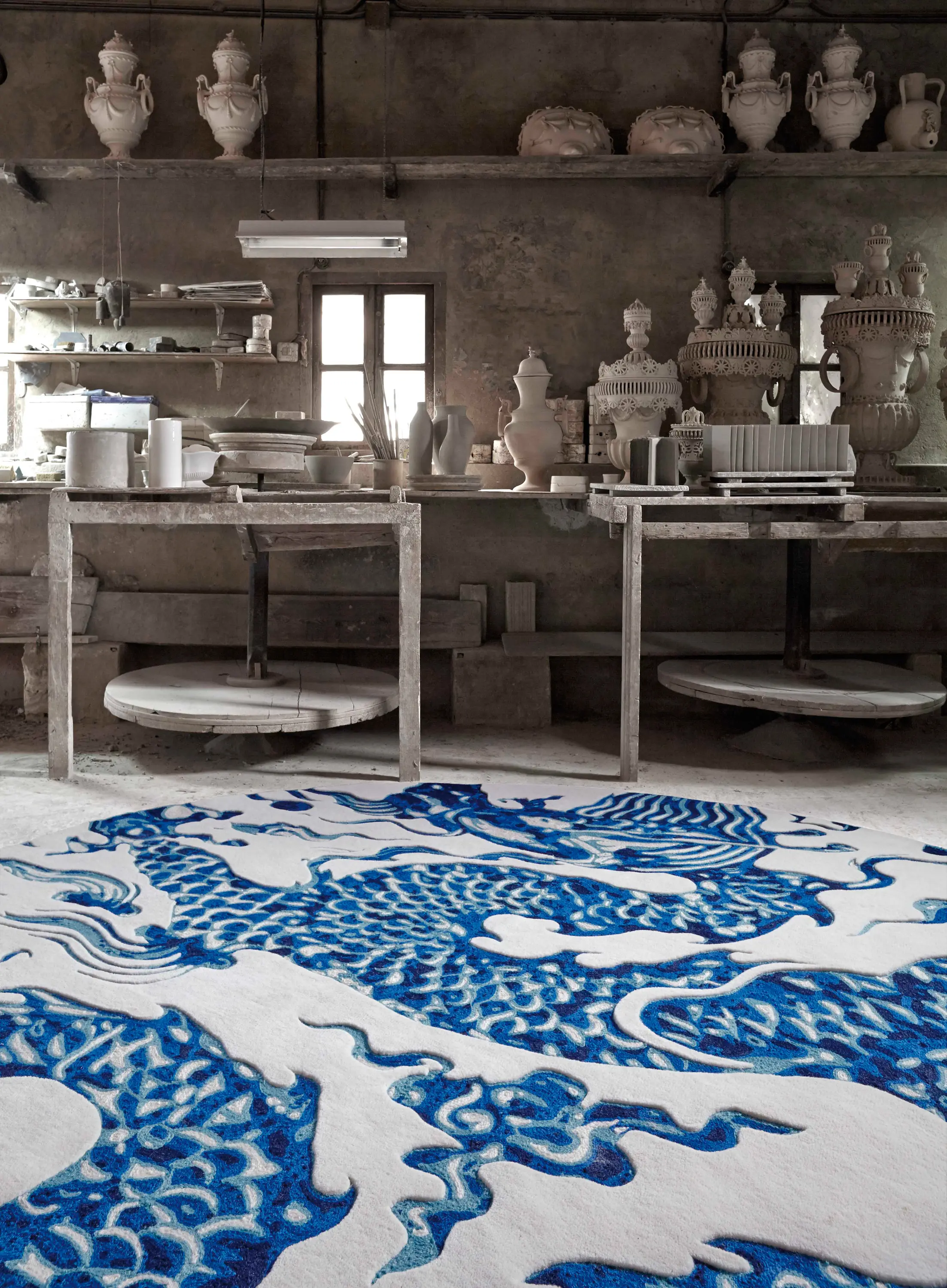 GAN - Blue China Rug White 2