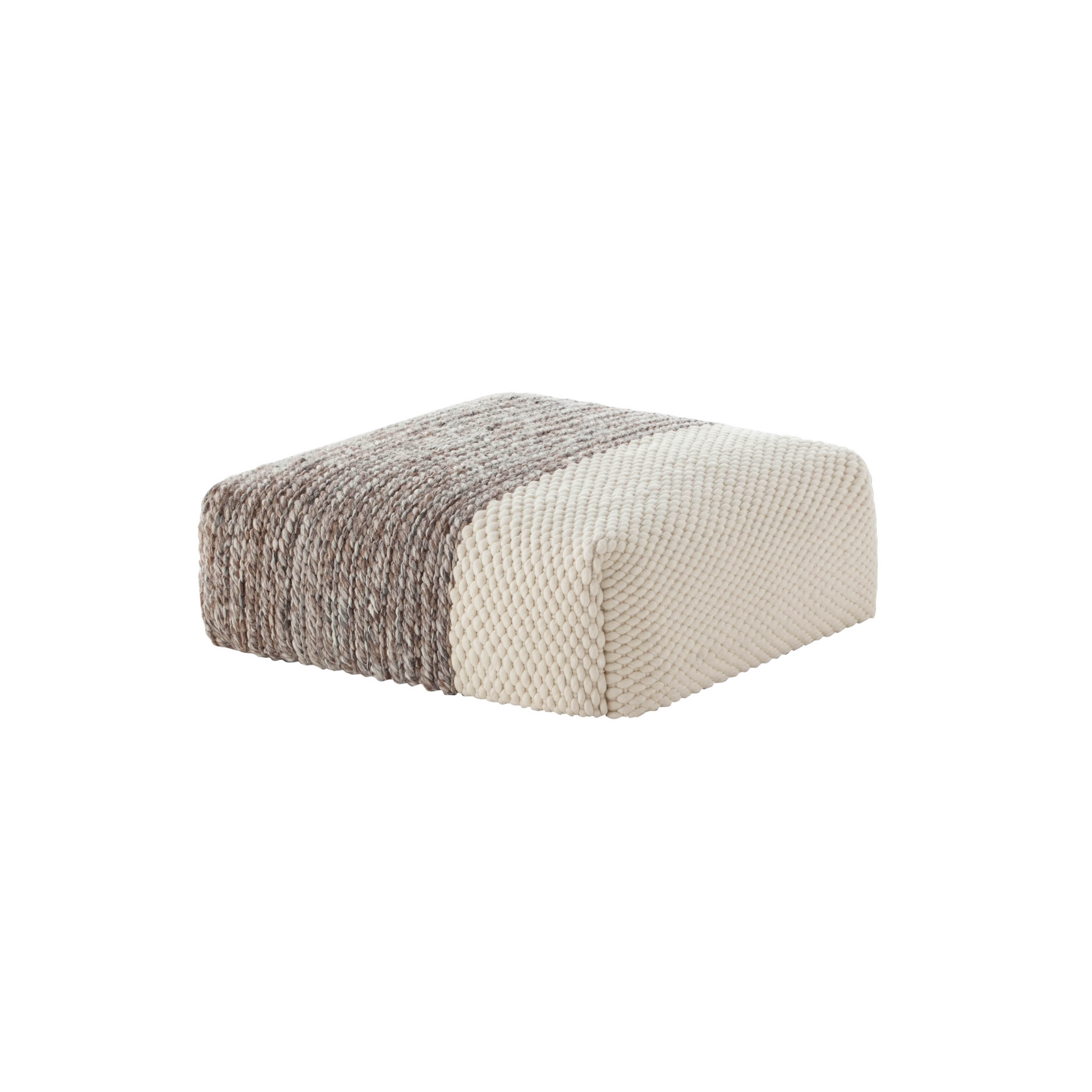 Mangas Space Pouf Square Plait Ivory 4