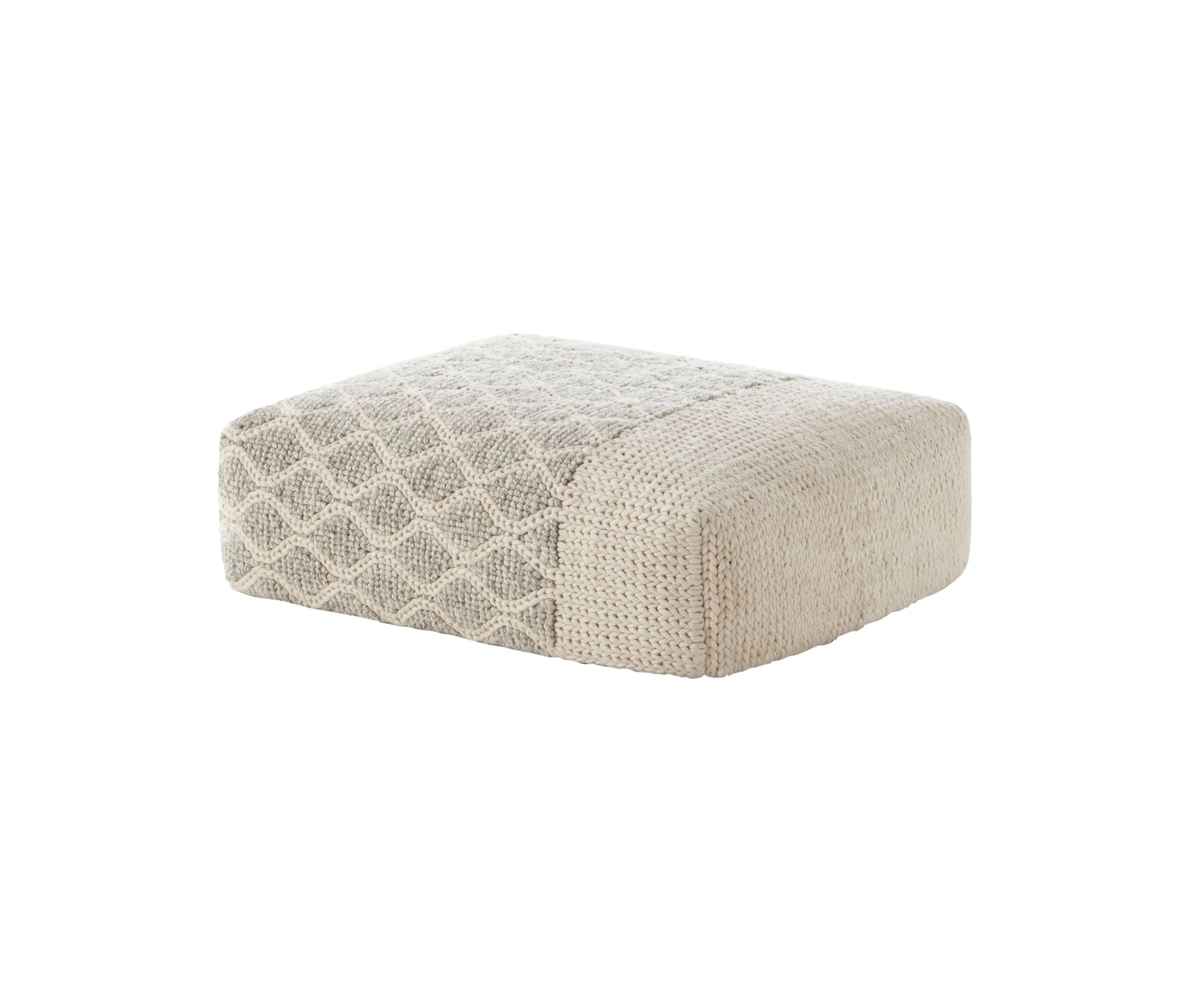 GAN - Mangas Space Pouf Rectangular Rhombus Ivory 5