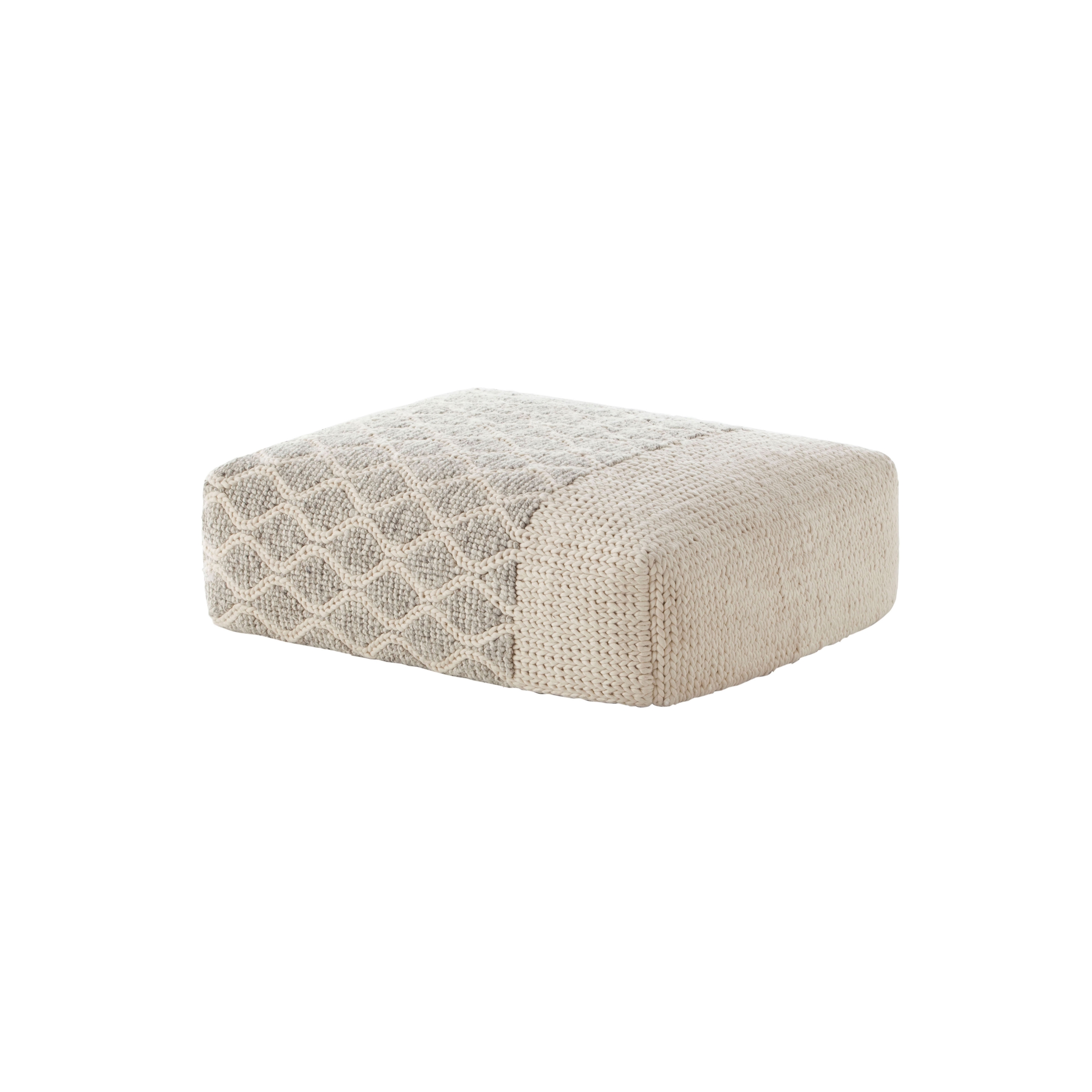 Display product Mangas Space Pouf Rectangular Rhombus Ivory 5 from manufacturer GAN