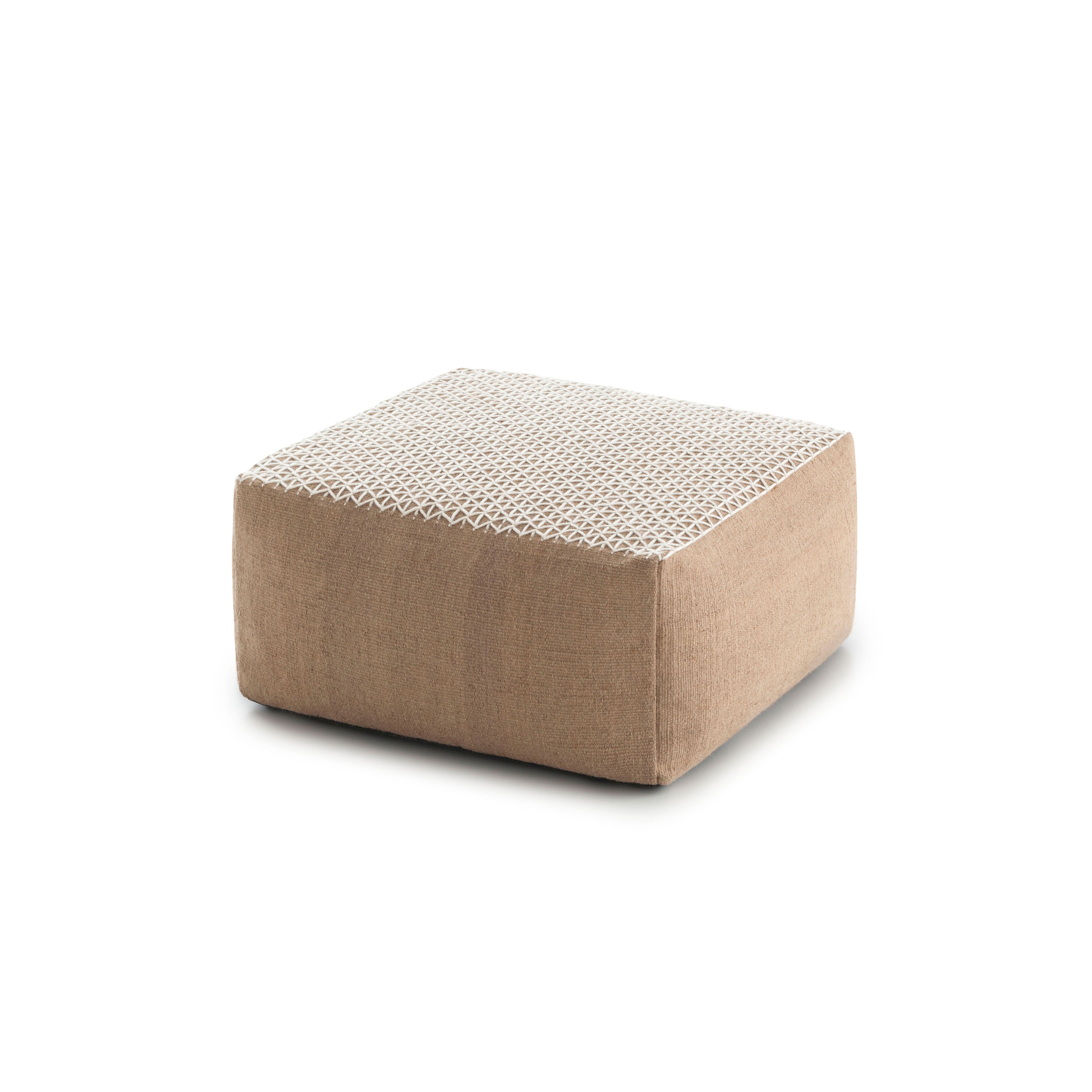 Raw Small Pouf White 6