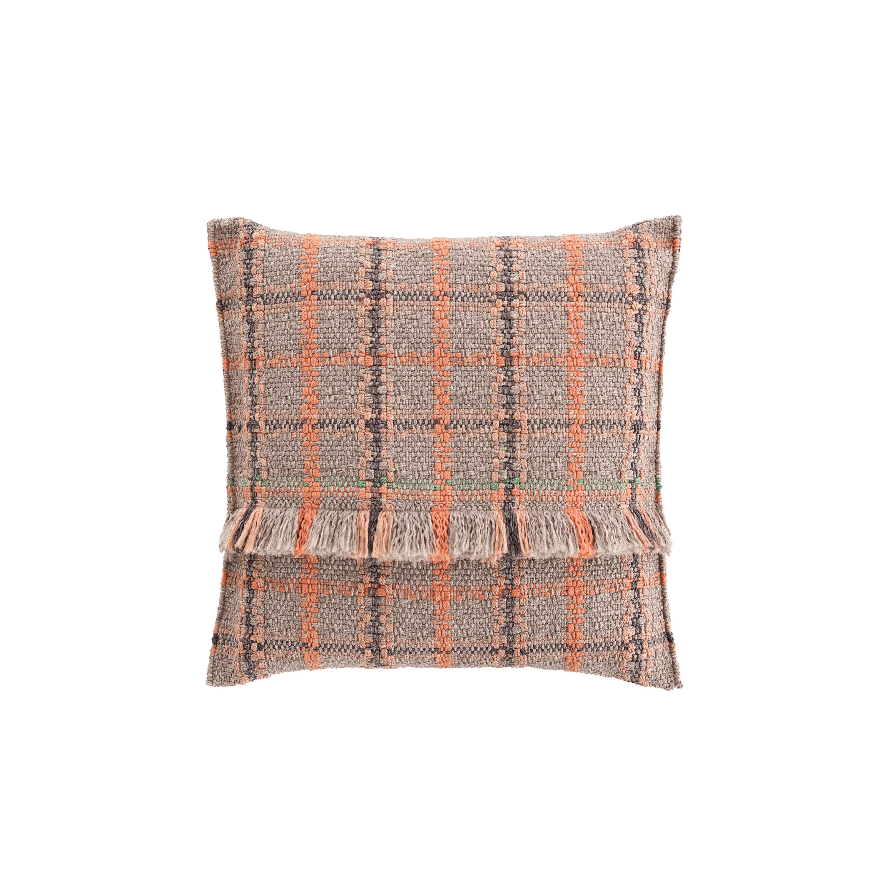Garden Layers Big Cushion Tartan terracotta