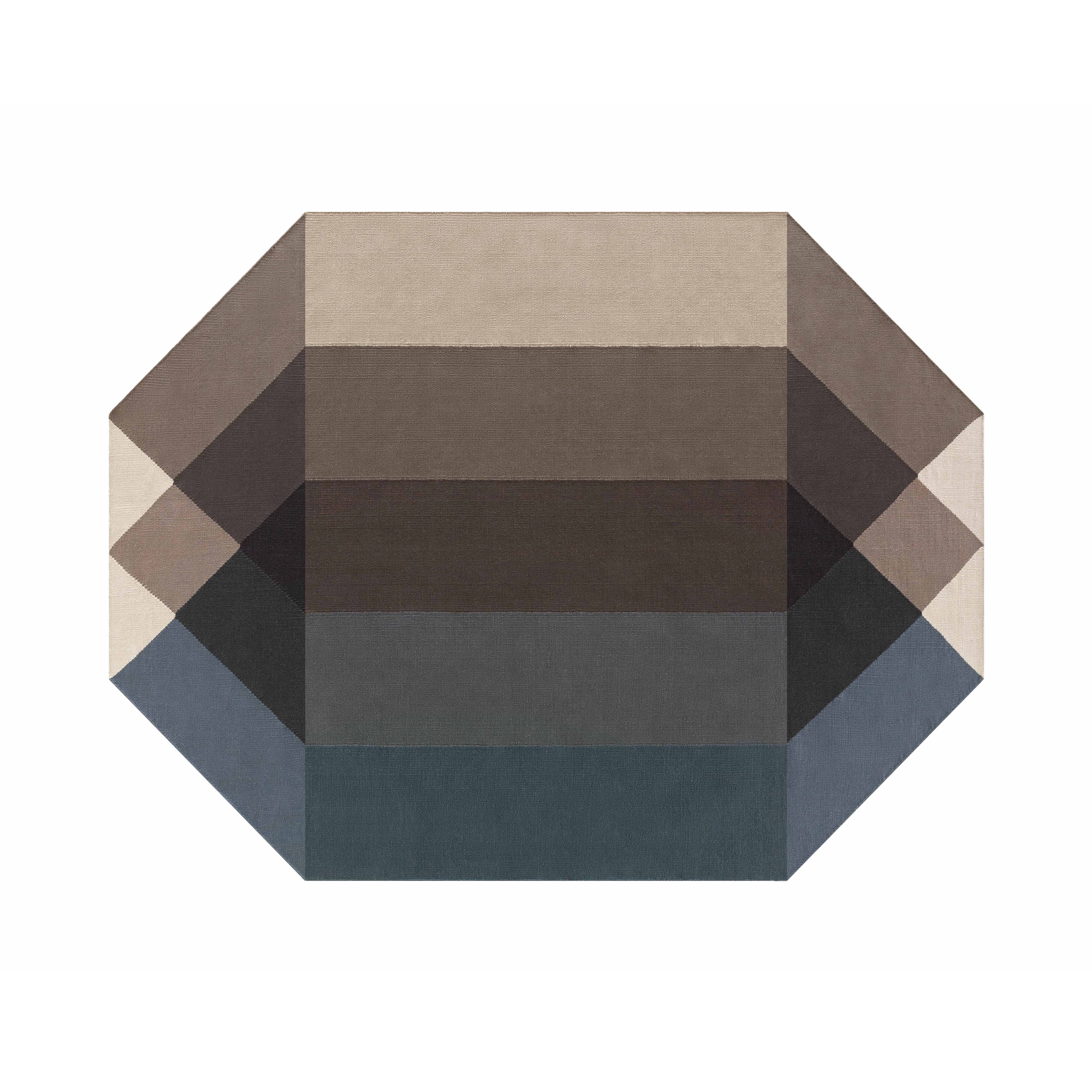 Diamond Outdoor Rug Blue - Brown