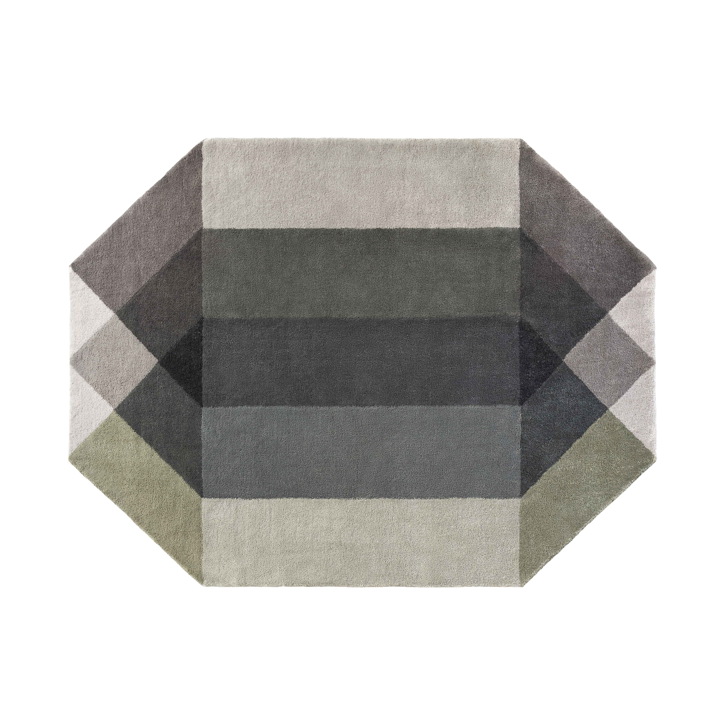 Diamond Rug Green - Grey