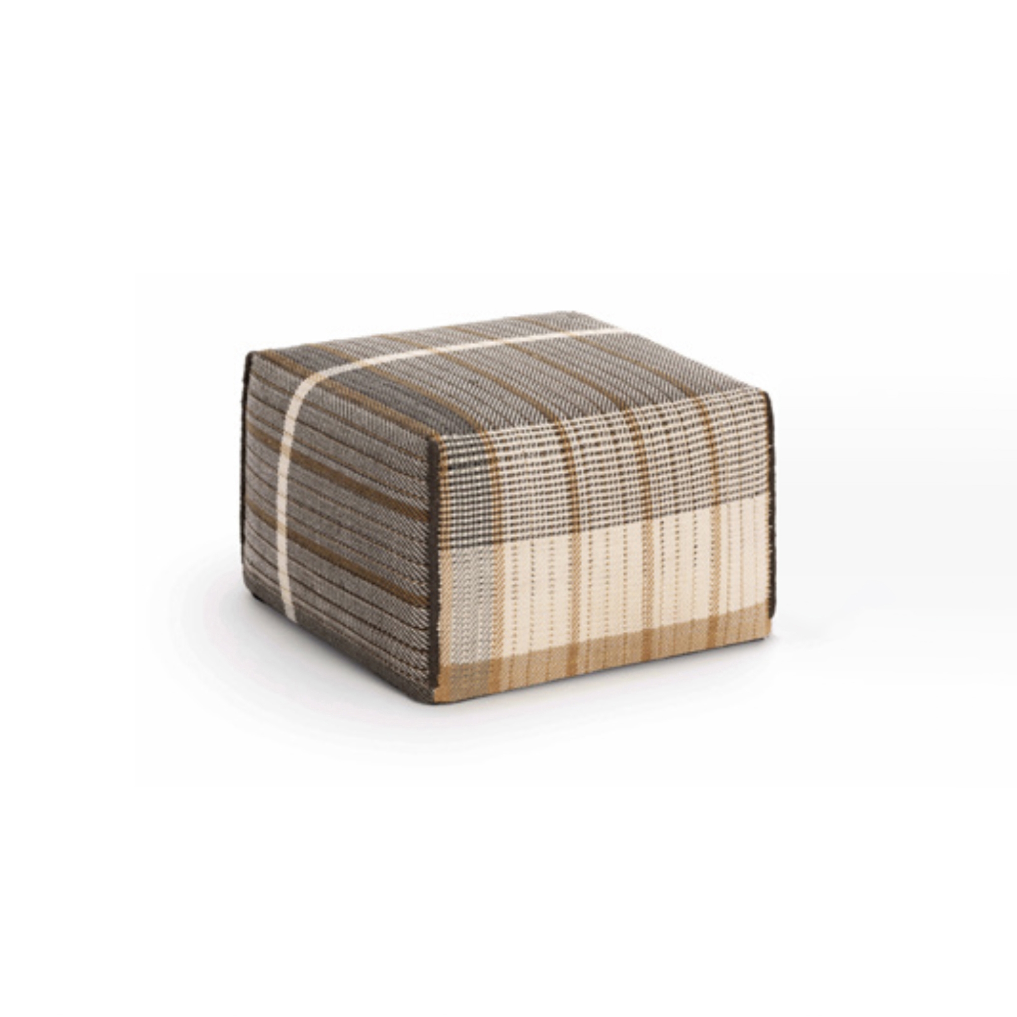 Reversible Pouf Linen Side Black