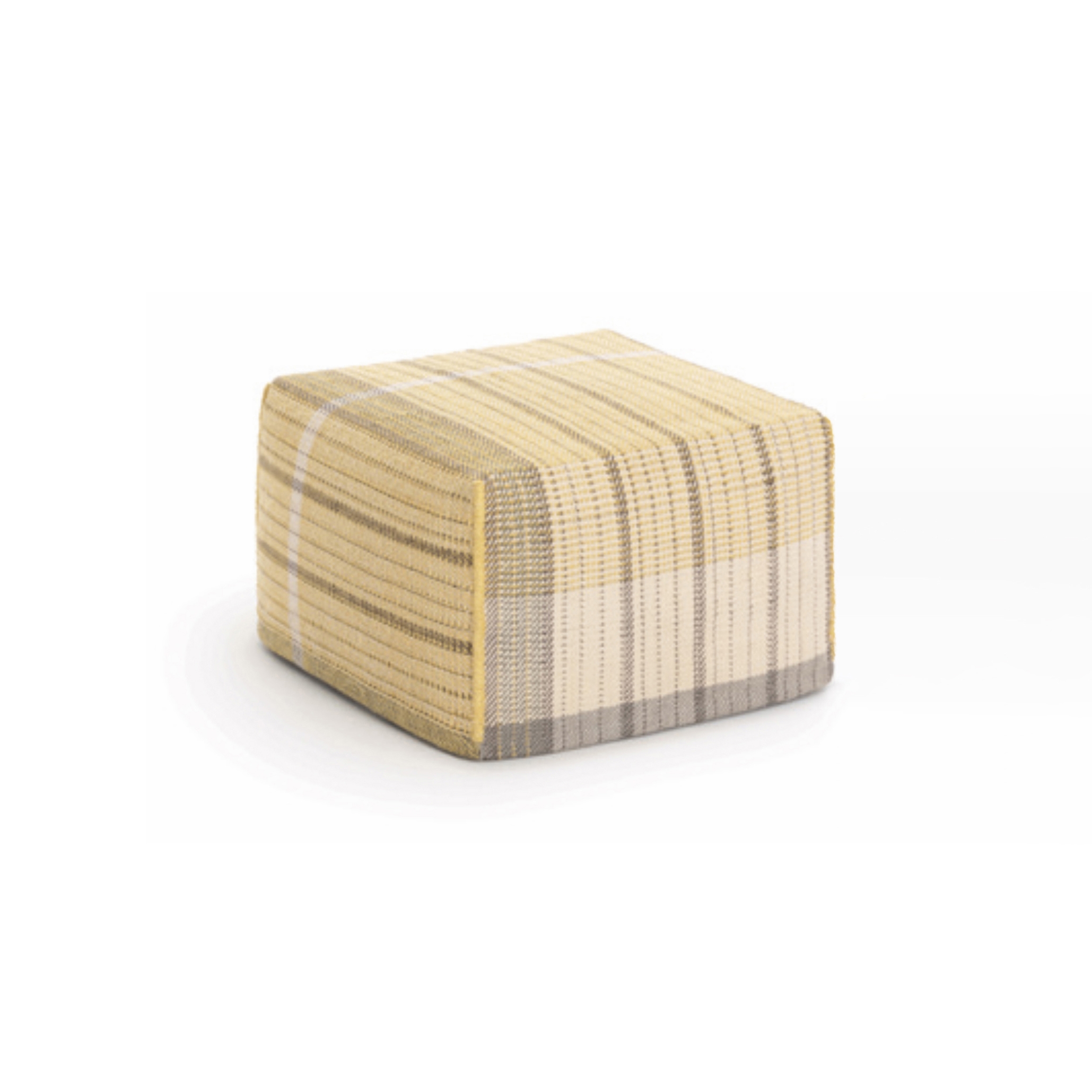 Reversible Pouf Linen Side Yellow