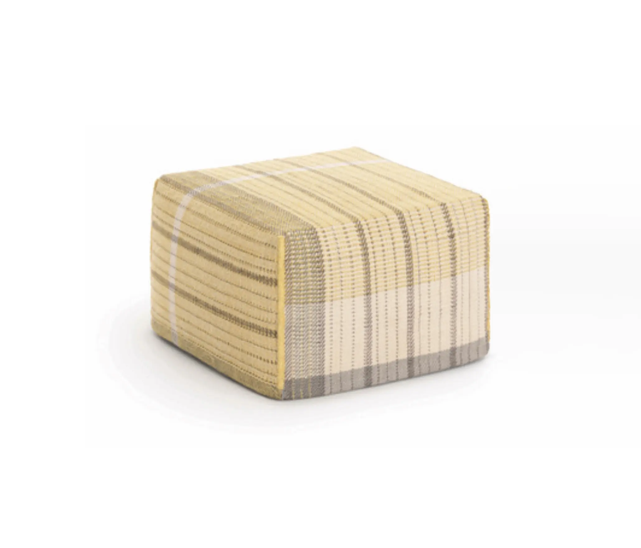 GAN - Reversible Pouf Linen Side Yellow