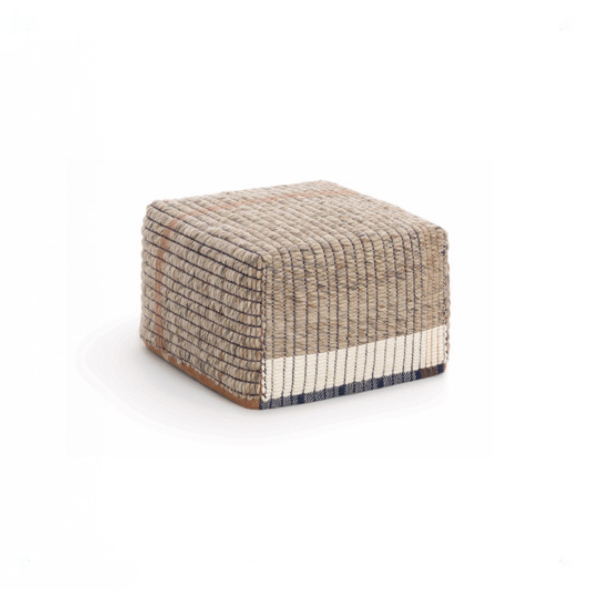 Reversible Pouf Wool Side Pink