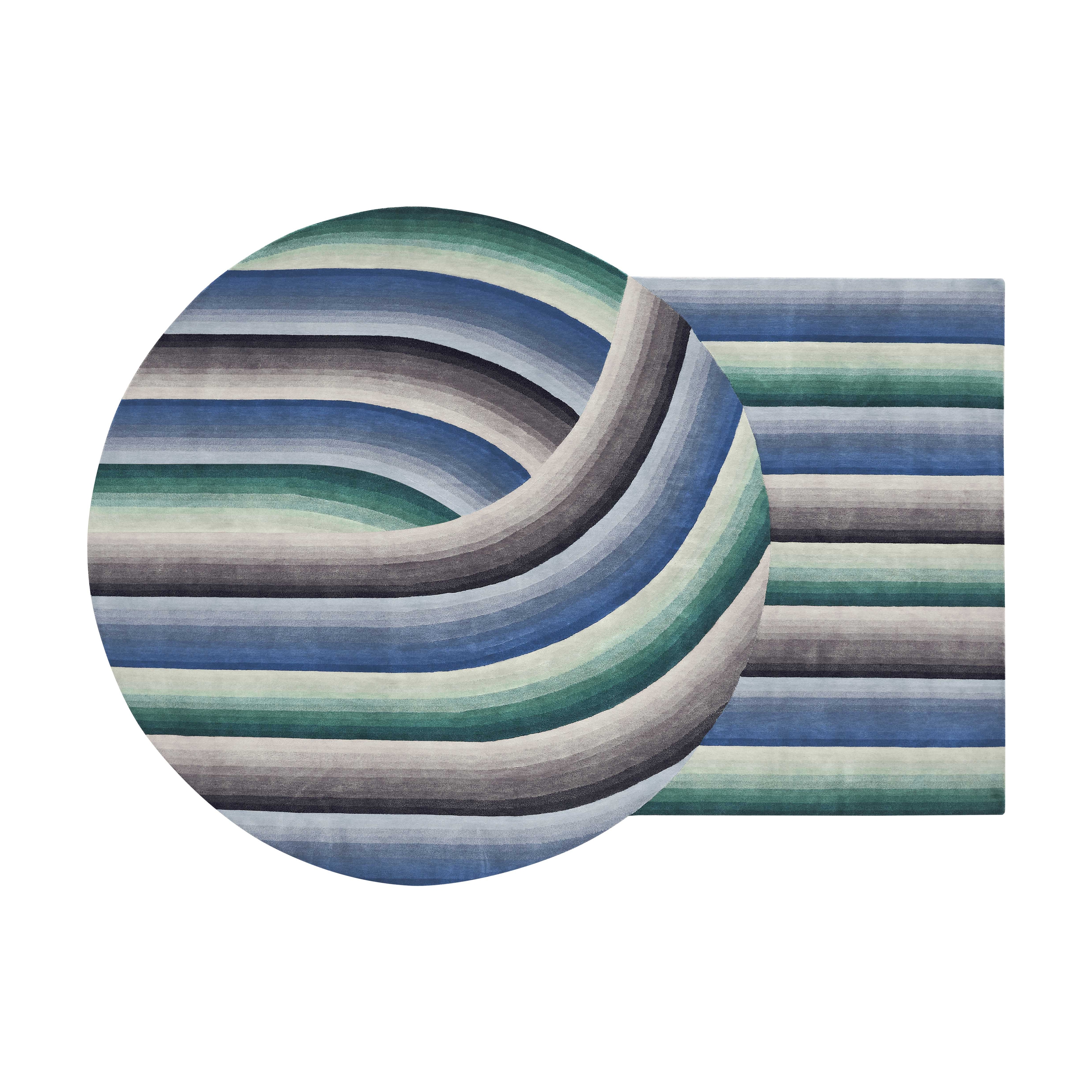 Round Mirage Rug Blue