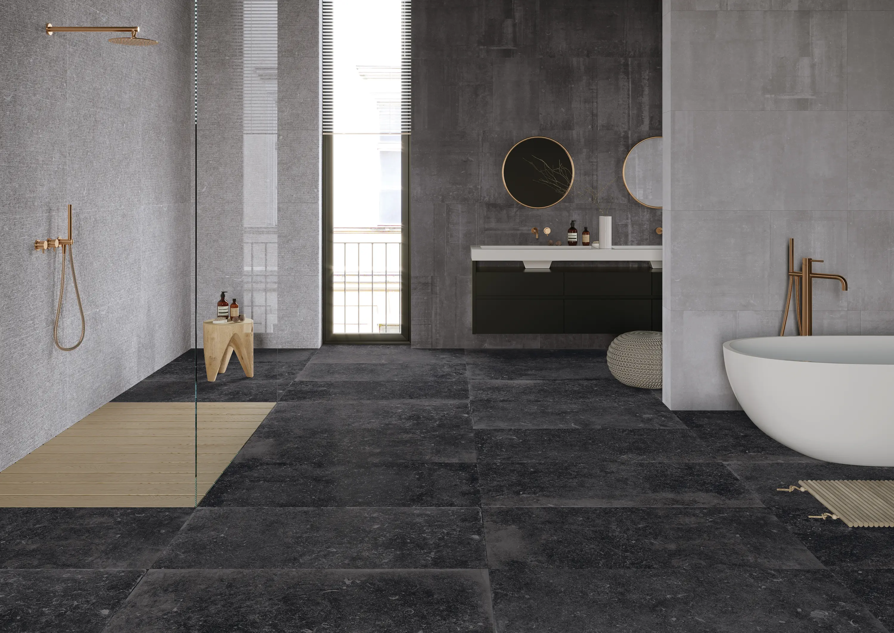 EMILGROUP - Unique Bleu Mosaico 5x5 Anthracite Ancienne