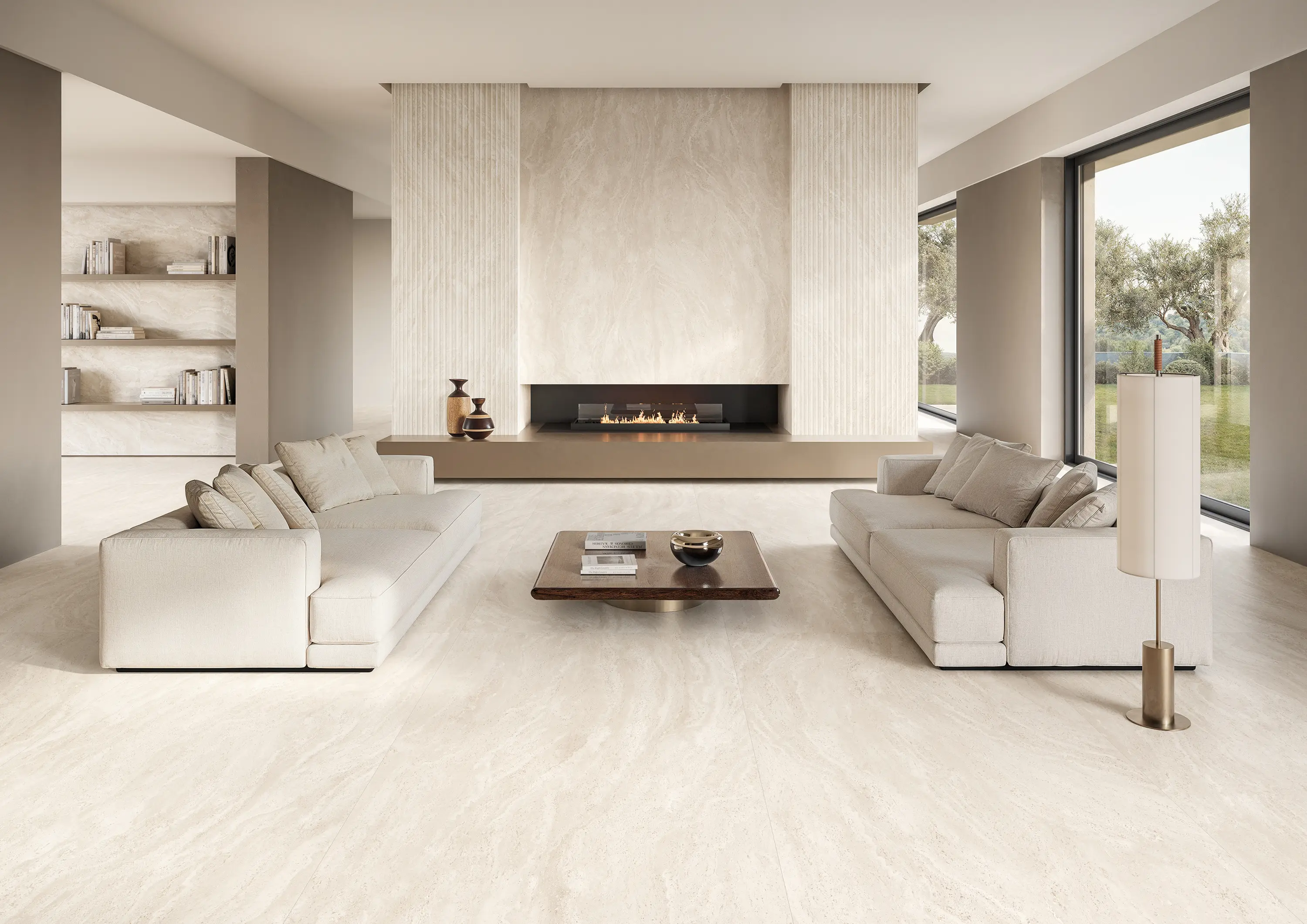 EMILGROUP - Dual Travertine Poro Chiuso Mosaico 5x5 Beige