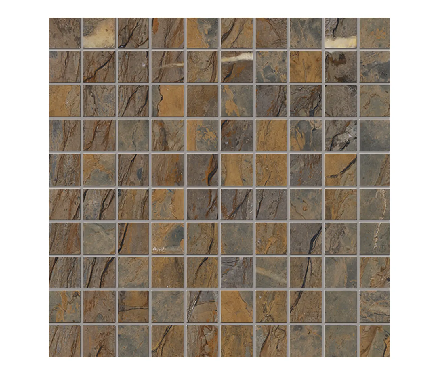EMILGROUP - Tele di Marmo Reloaded Mosaico FOSSIL BROWN MALEVIC 3X3