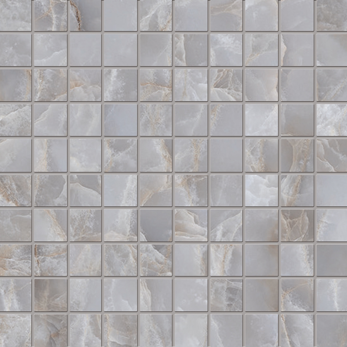 Display product Tele di Marmo Reloaded Mosaico ONICE KLIMT 3X3 from manufacturer EMILGROUP