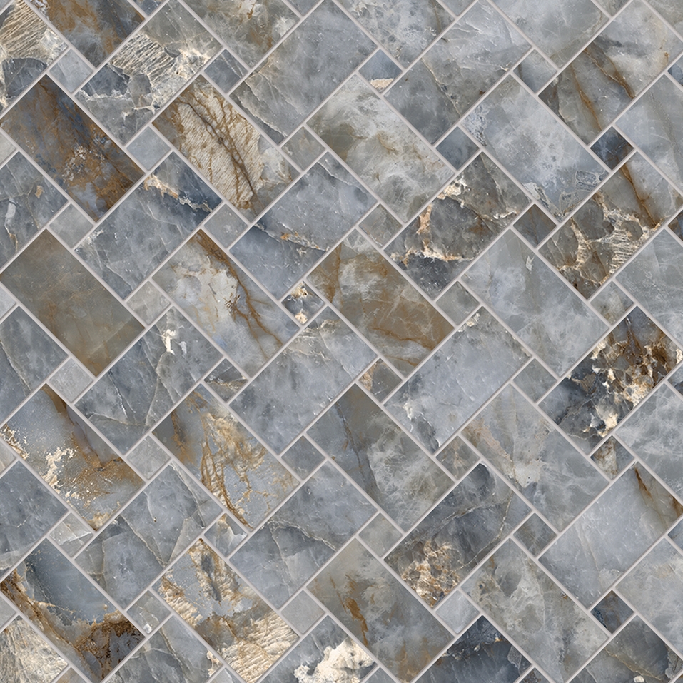 Display product Tele di Marmo Revolution Decori Blu Ande Intrecci from manufacturer EMILGROUP