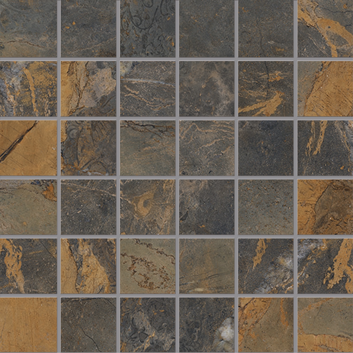 Tele di Marmo Reloaded Mosaico Fossil Brown Malevic 5x5