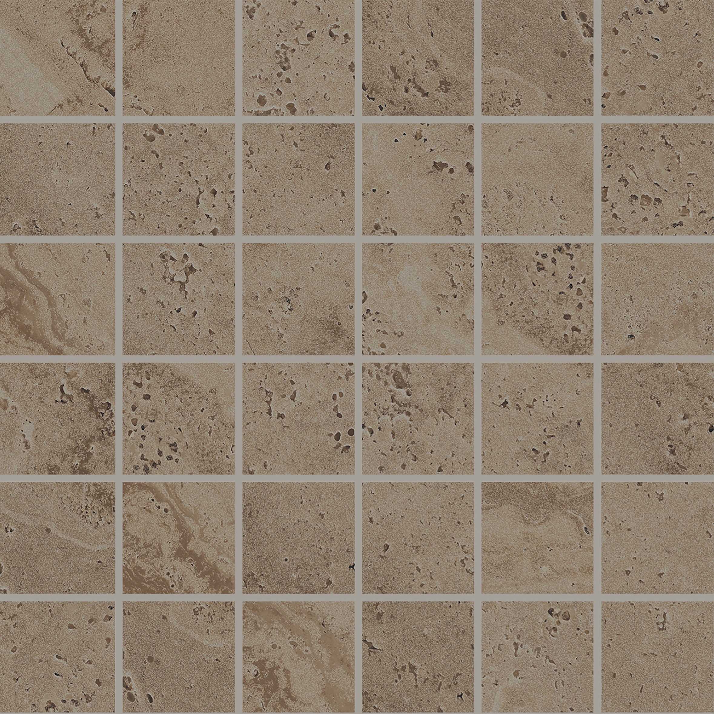 Display product Unique Travertine Mosaico 5x5 Chocolate from manufacturer EMILGROUP