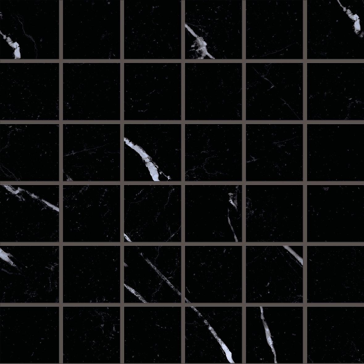Display product Tele di Marmo Selection Nero Marquinia Mosaico 5x5 from manufacturer EMILGROUP