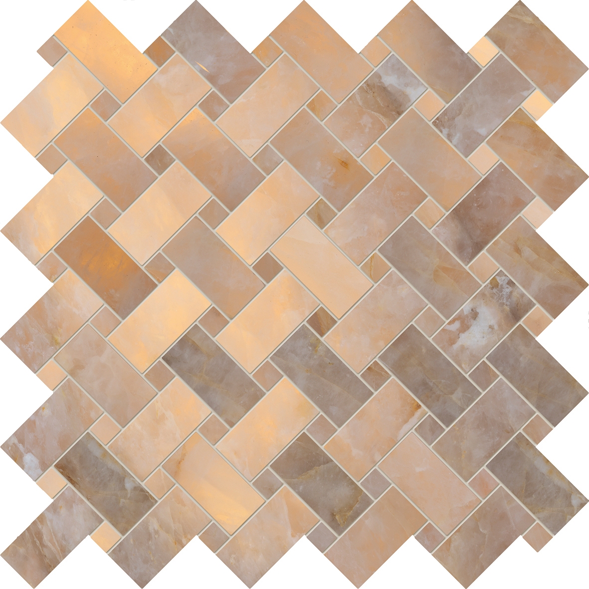 Display product Tele di Marmo Lumia Mosaico Intrecci Golden Ambra from manufacturer EMILGROUP