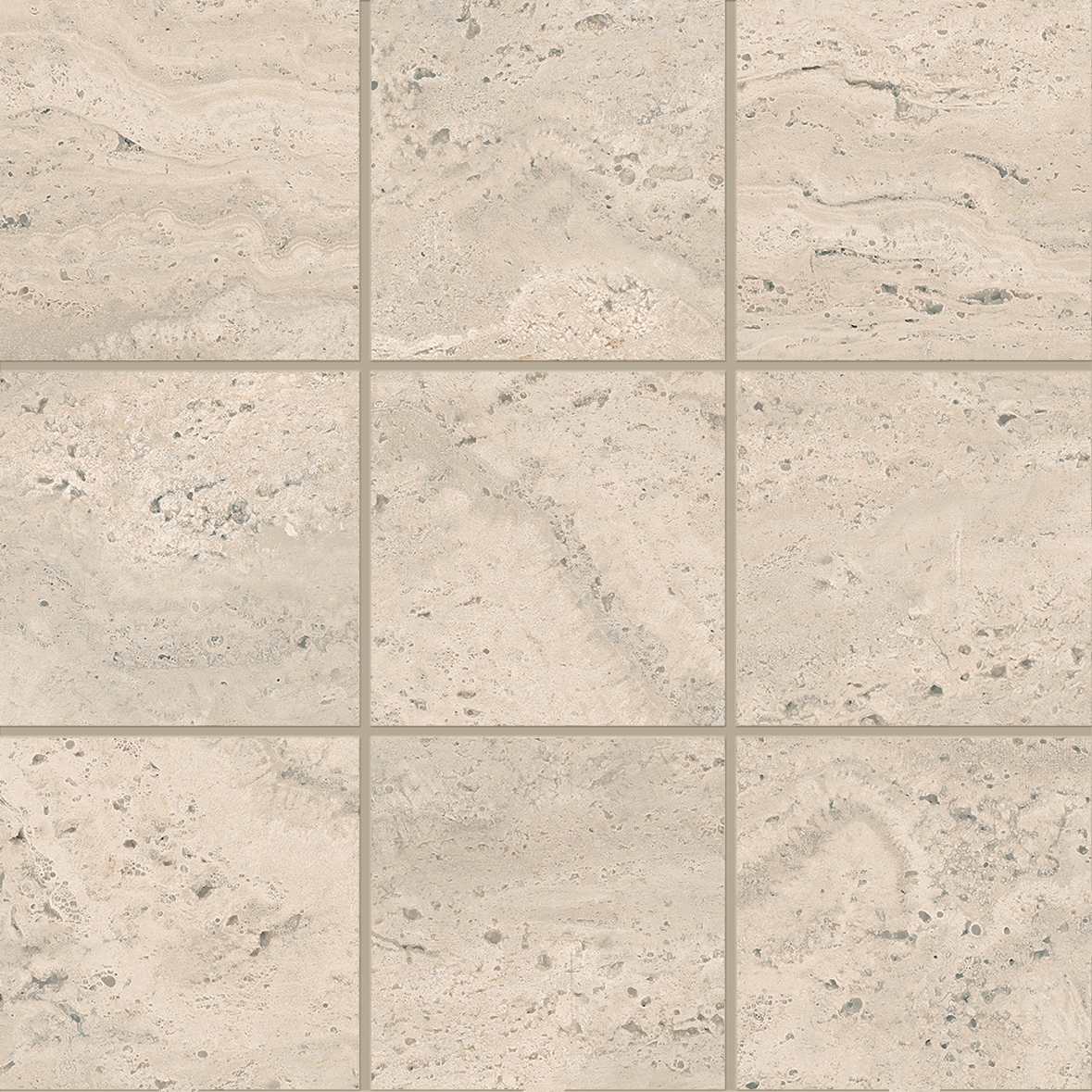 Dual Travertine Poro Aperto Mosaico 10x10 Beige
