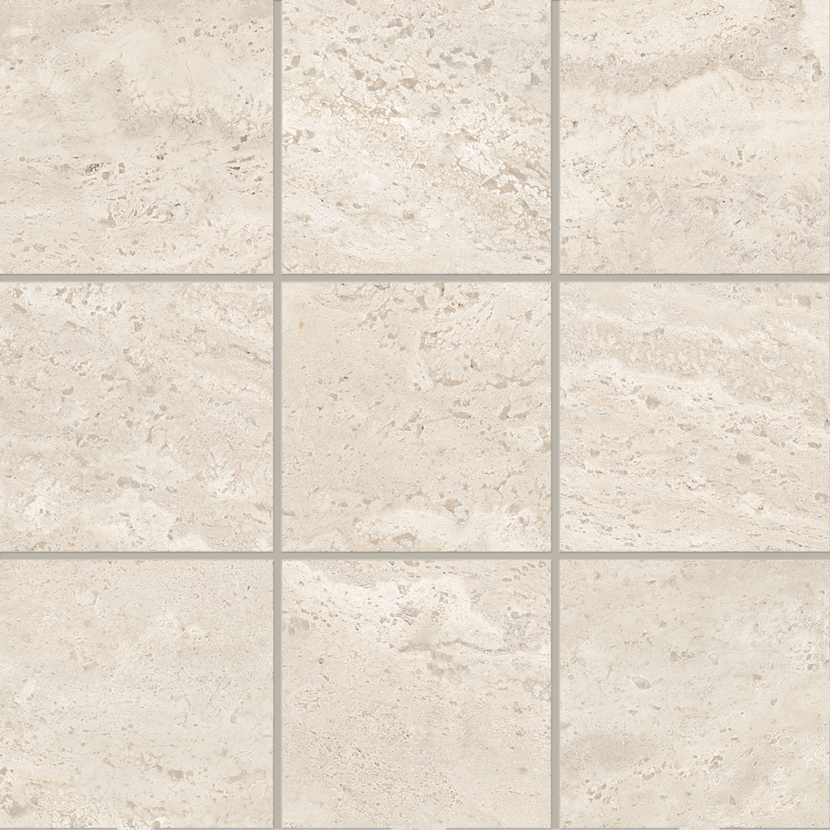 Dual Travertine Poro Aperto Mosaico 10x10 White