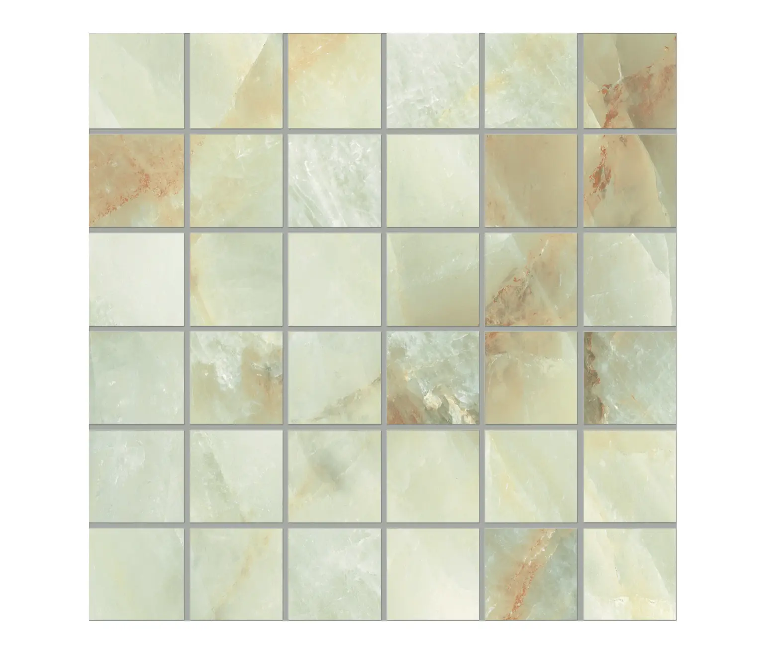 EMILGROUP - Tele di Marmo Crystal Extra Mosaico 5x5 Extra Light Green