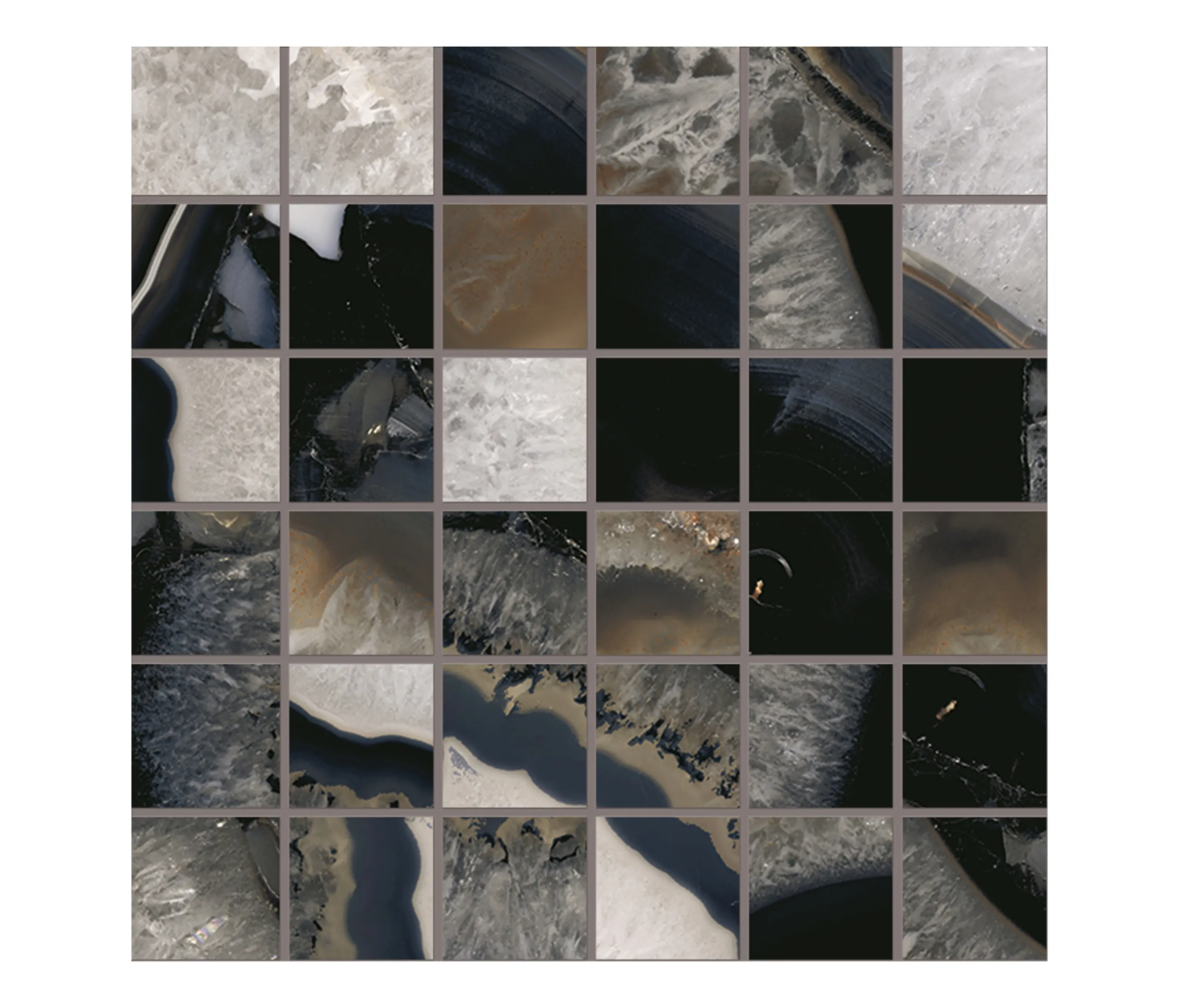 EMILGROUP - Tele di Marmo Precious Mosaico 30x30 Agate Black