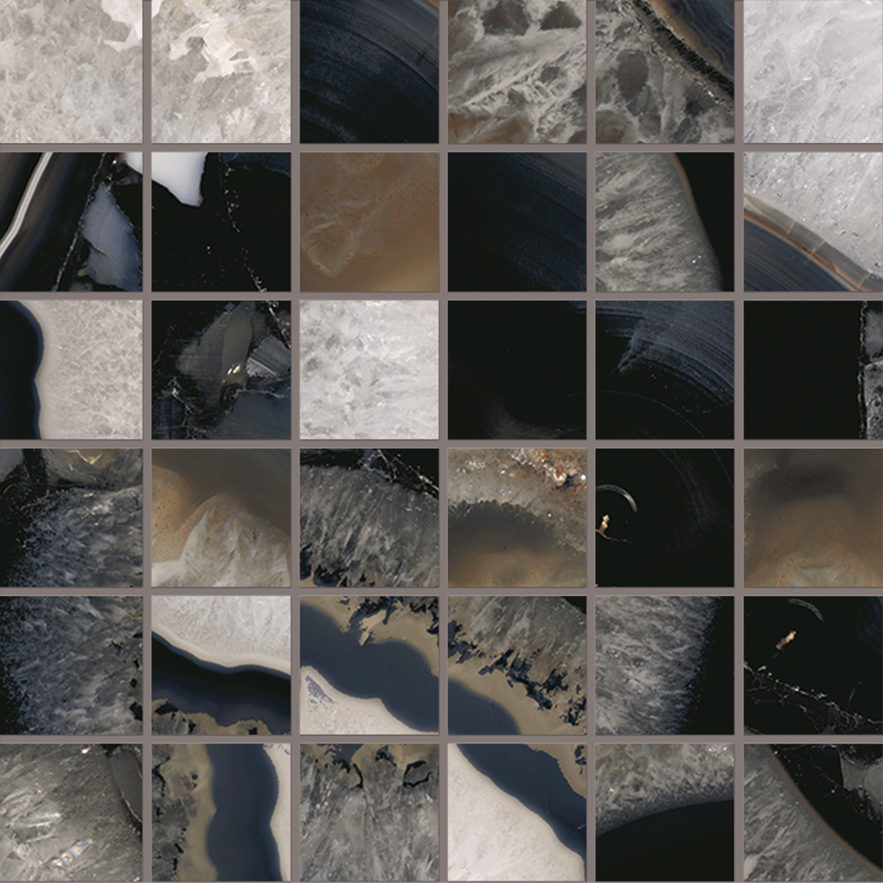 Tele di Marmo Precious Mosaico 30x30 Agate Black