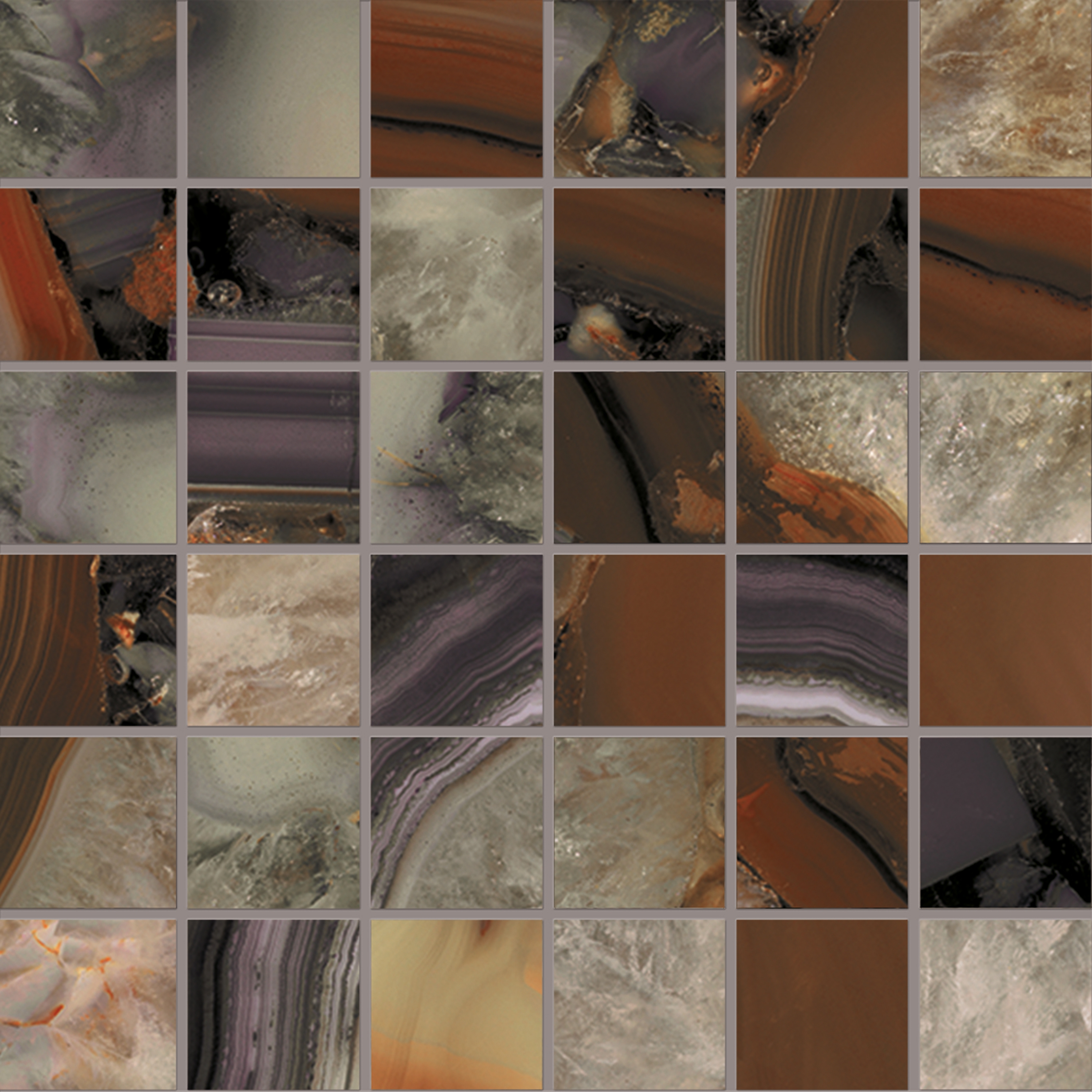 Tele di Marmo Precious Mosaico 30x30 Agate Brown
