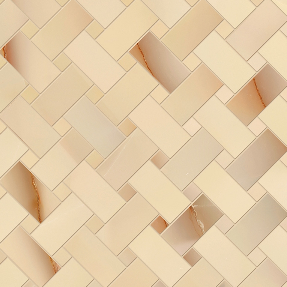 Tele di Marmo Precious Mosaico Intrecci Miele
