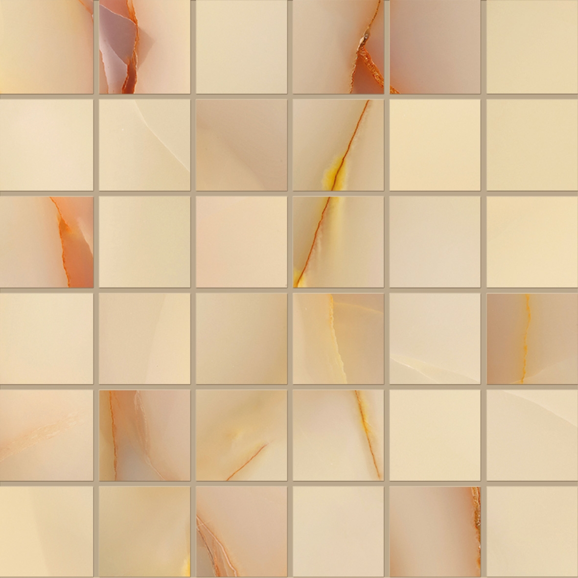 Tele di Marmo Pure Onyx Mosaico 5x5 Miele