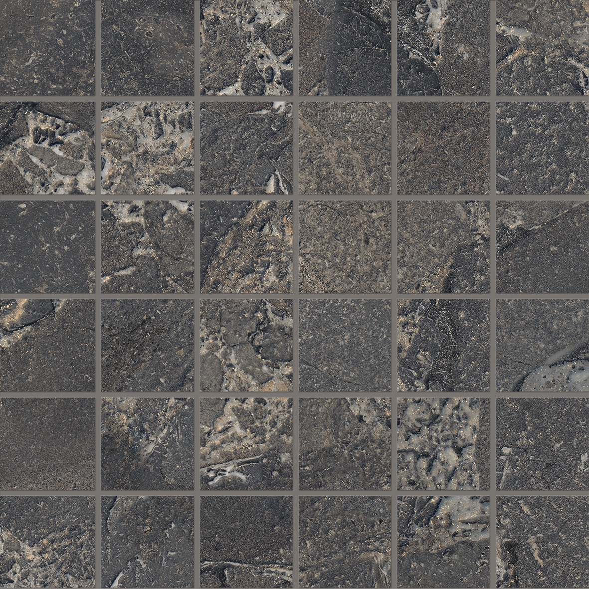 Unique Intensity Mosaico 5x5 Cobblestone Black