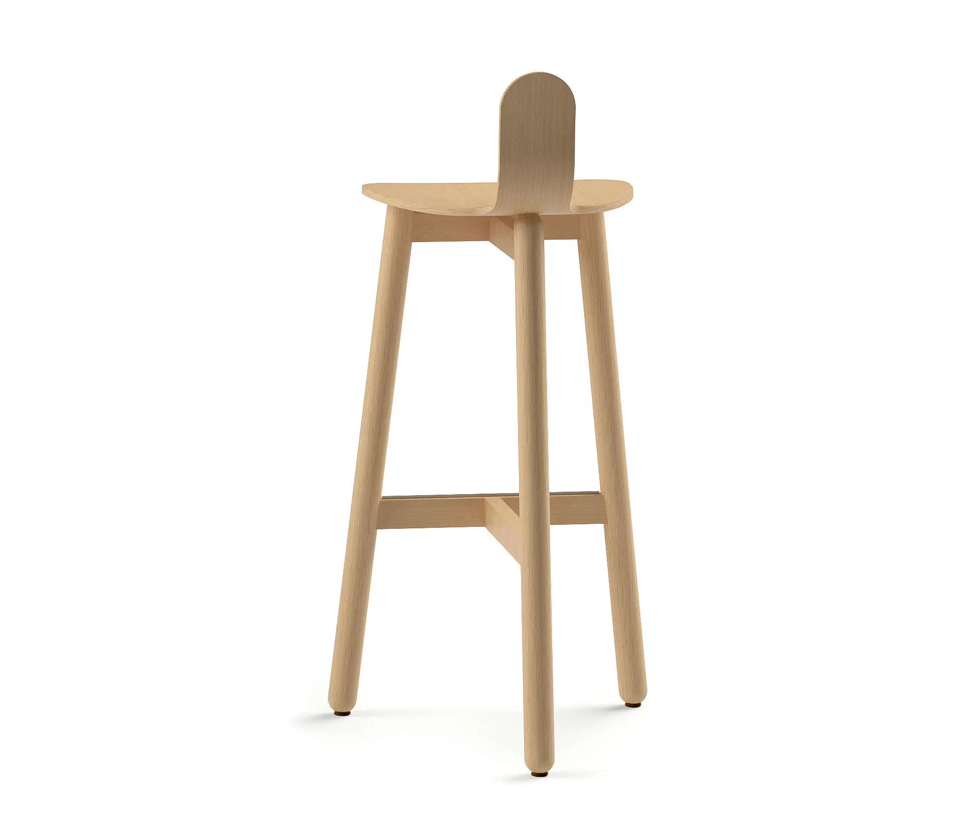 DUM - Beech Bar Stool 75 low