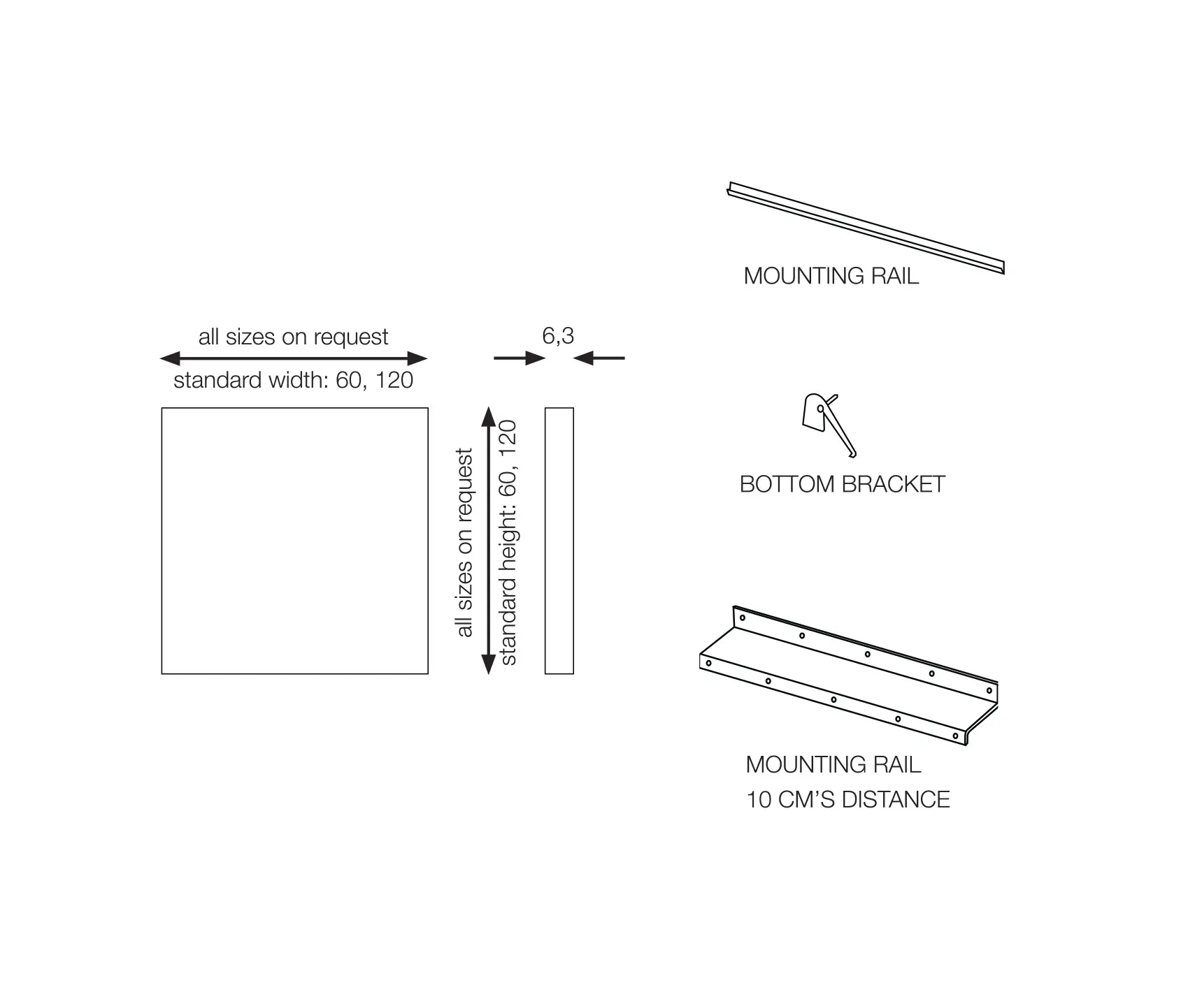 Kurage - Kurage Wall Panel System 50 | Square | Rush Shower