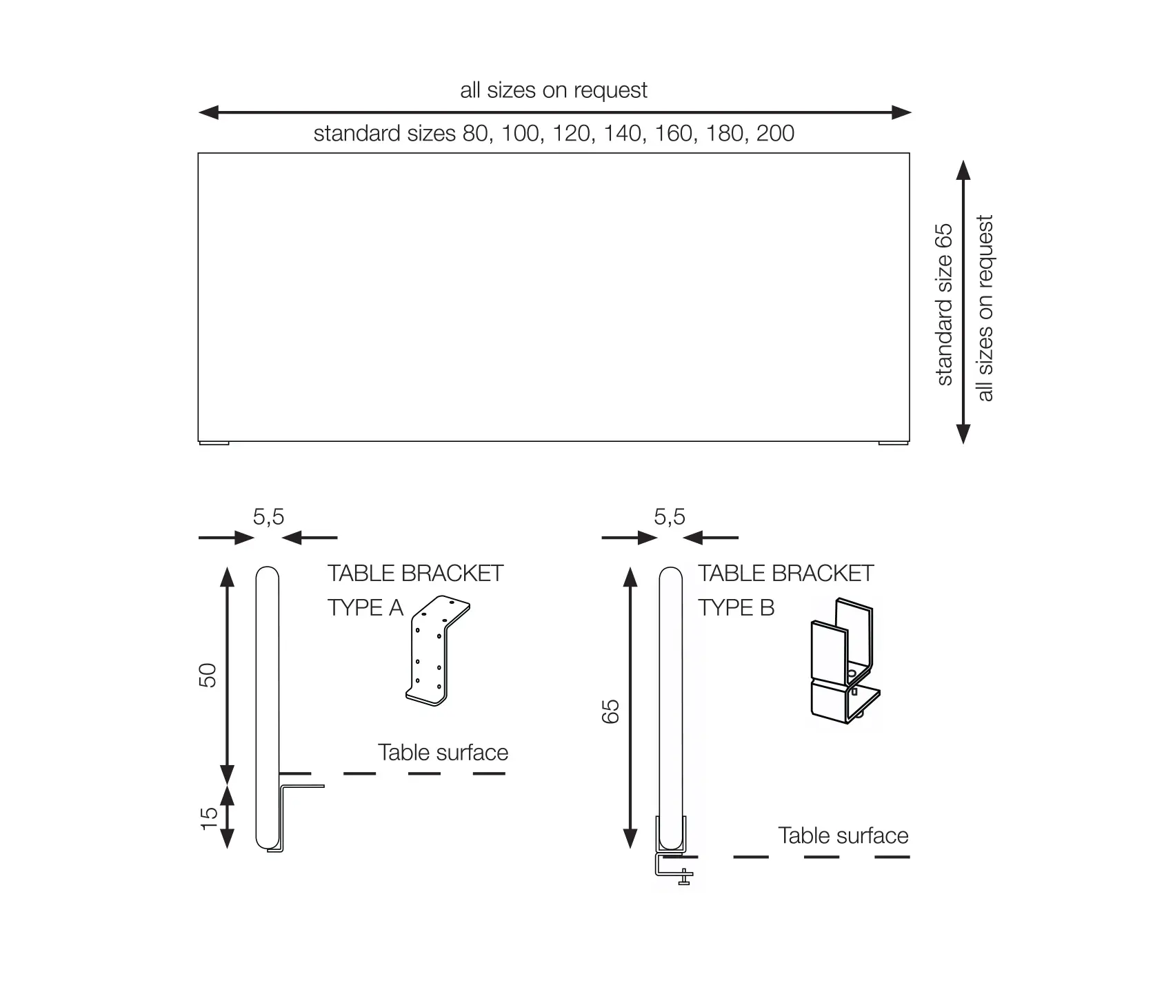 Kurage - Kurage Table Screen System 50 | Rounded | Rush Power