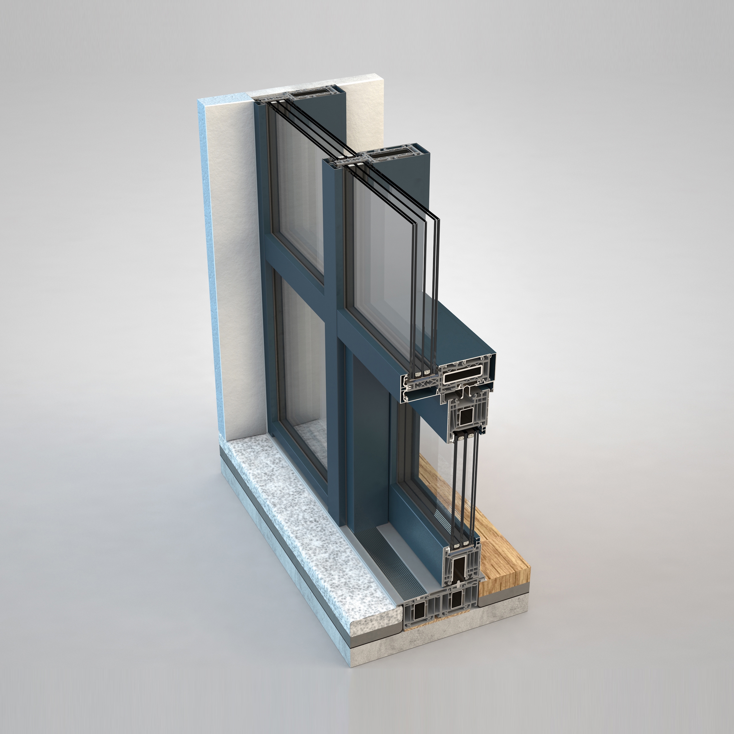 Display product Window wall Vista with integrated lift-and-slide door  Cristal from manufacturer Finstral
