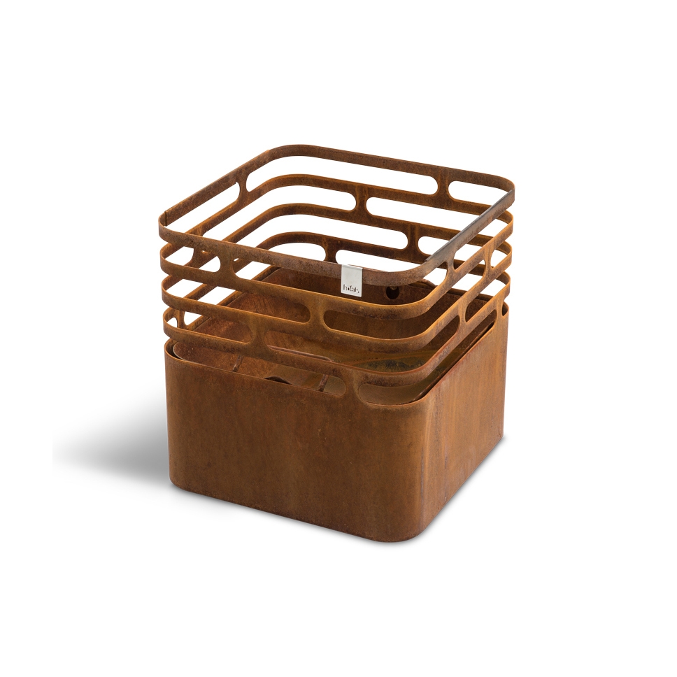 CUBE Fire Basket Corten Steel