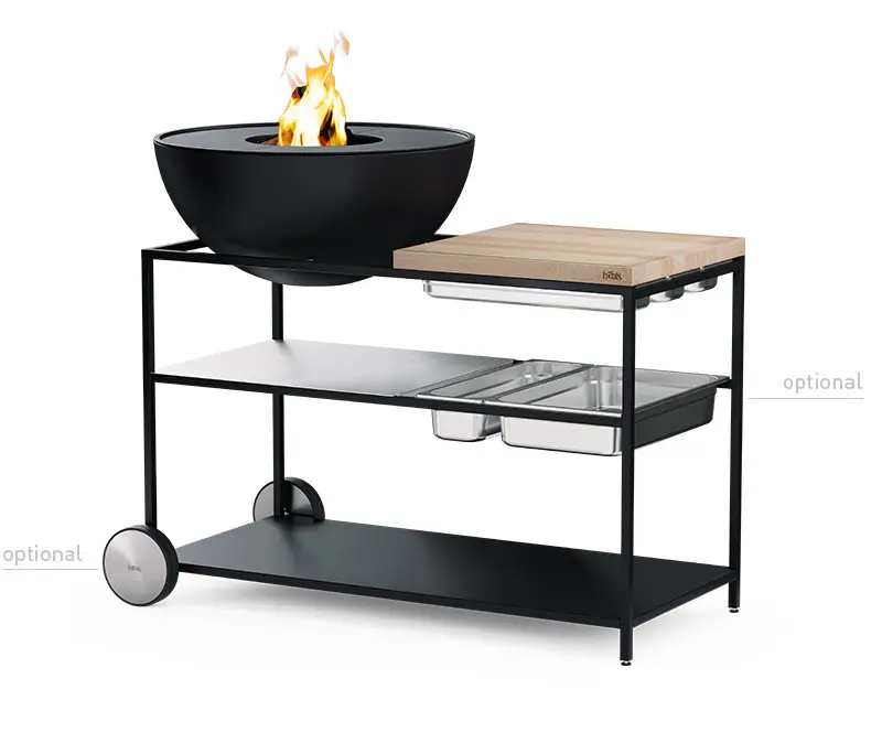 höfats - FIRE KITCHEN with BOWL 70 Plancha BBQ Set low