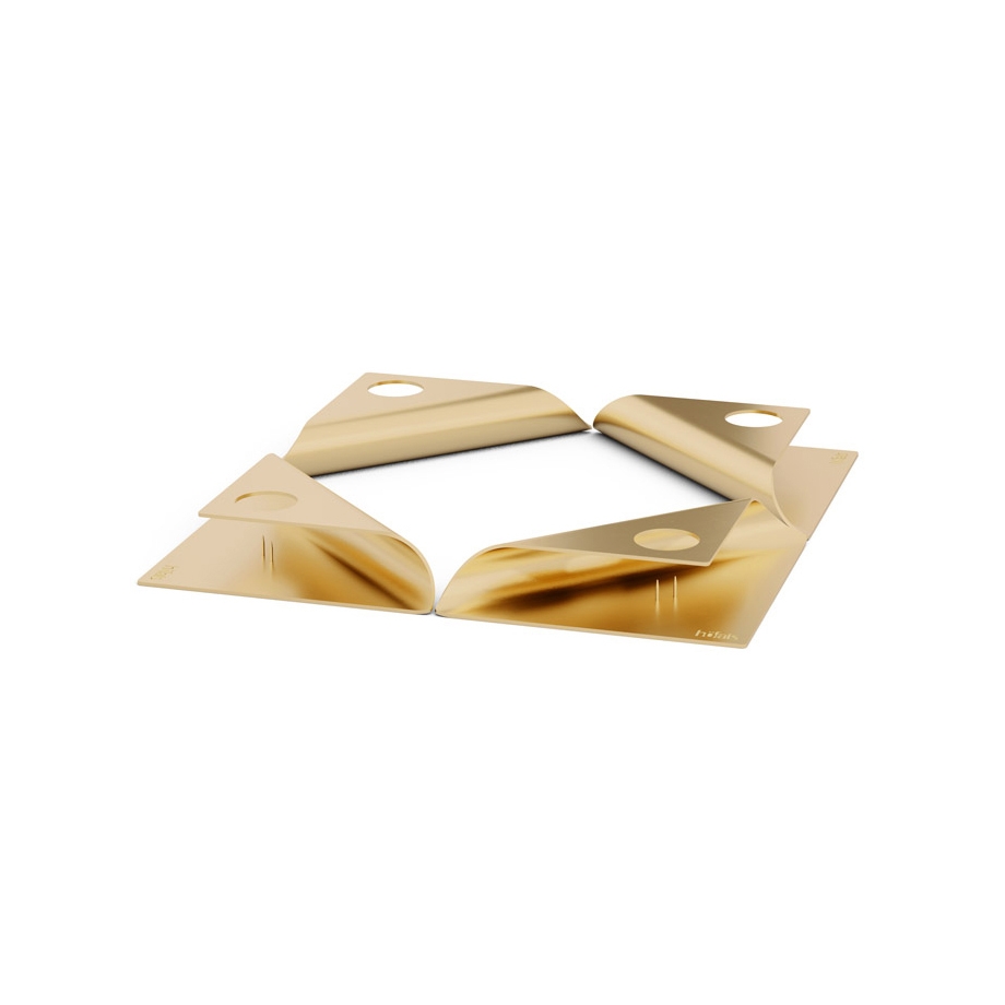SQUARE CANDLE gold, 4 pcs