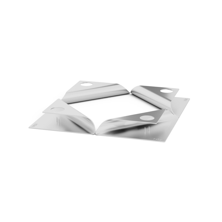 SQUARE CANDLE silver, 4 pcs