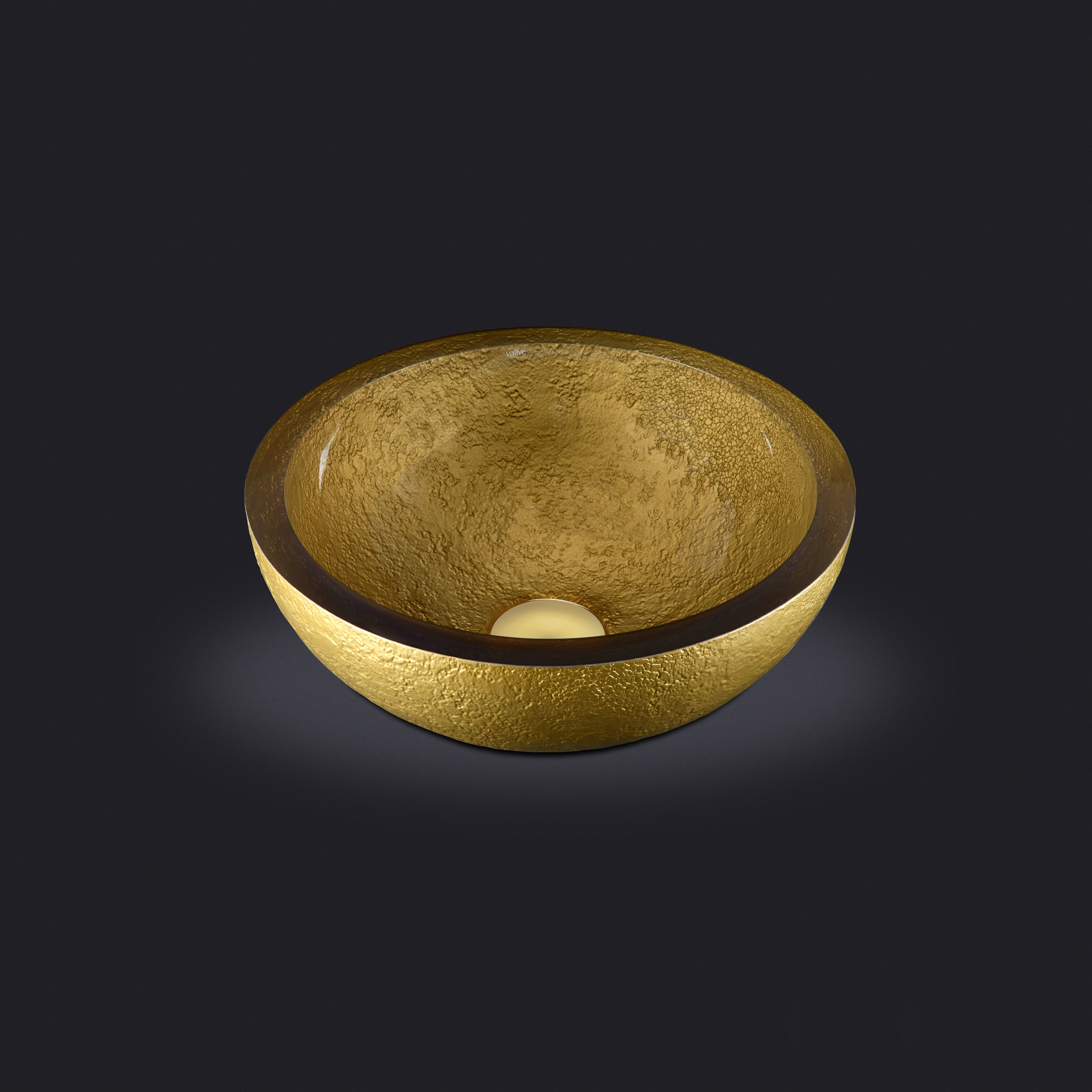 Mostrar el producto Dolce Round Washbasin with Gold External Texture del fabricante Vallvé