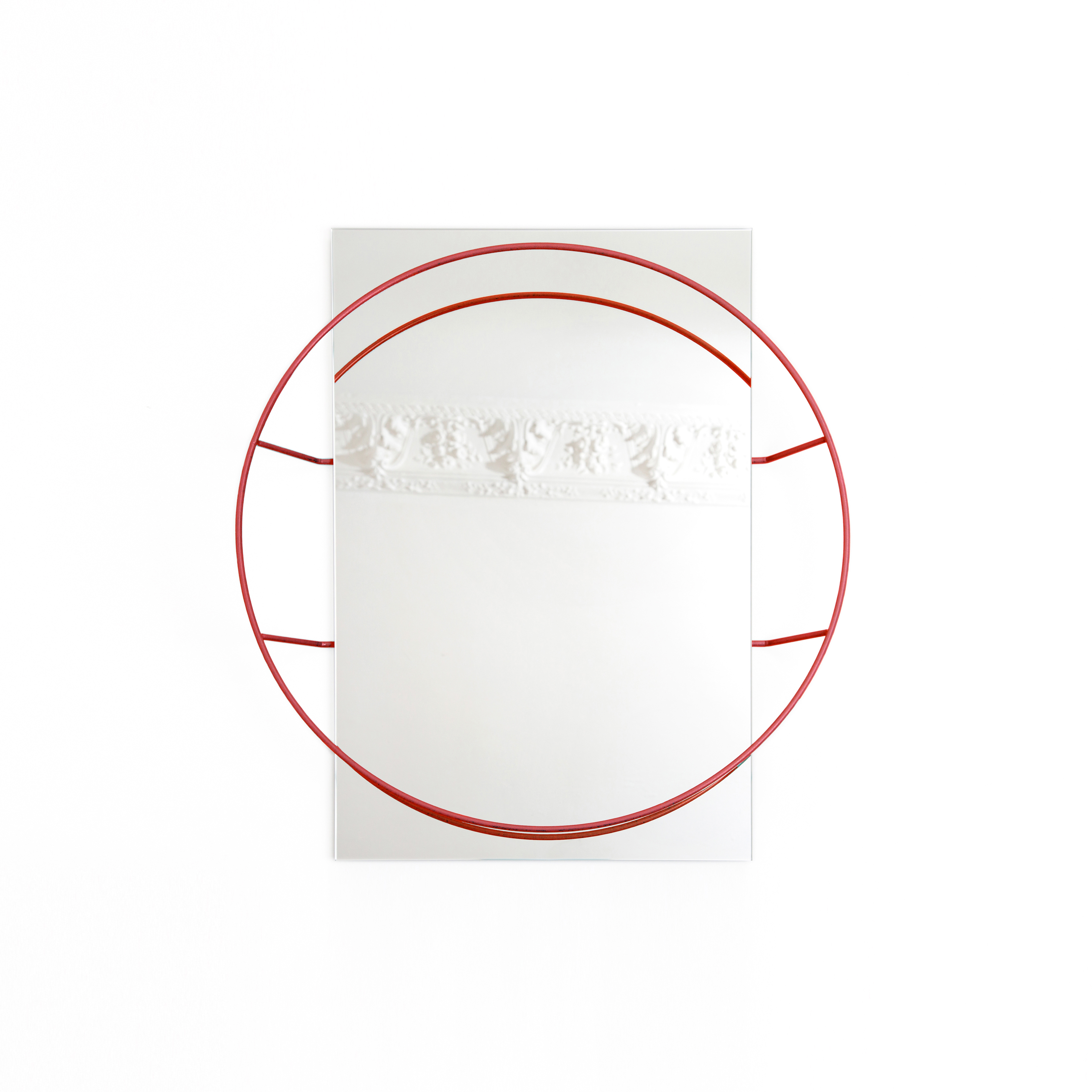 Untitled Mirror Round Red