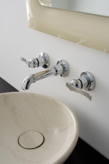 BALI - WALL-MOUNTED BASIN MIXER WITH 18,5CM SPOUT - EXPOSED PARTS ...