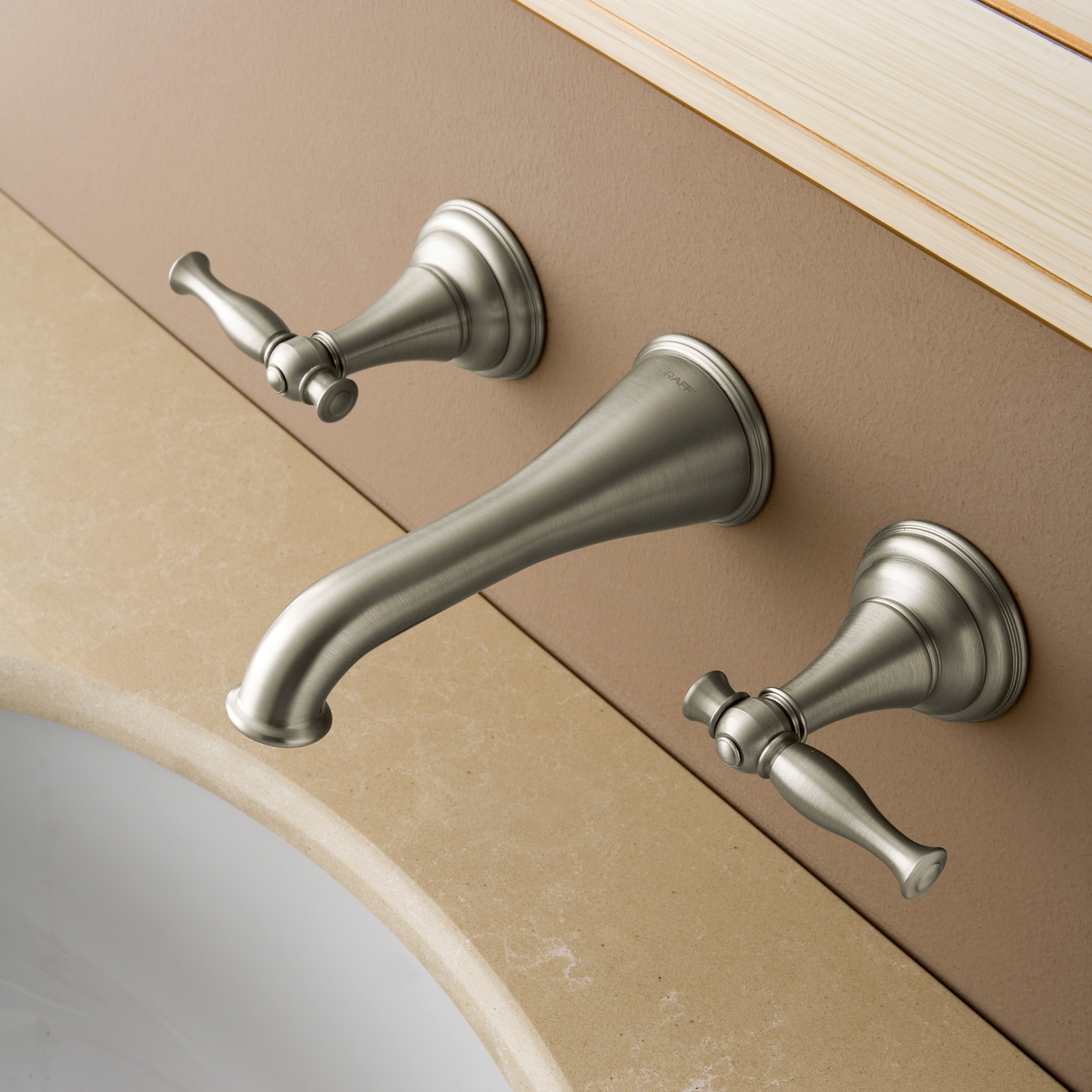 Produkt Lauren - Wall-mounted basin mixer with 17cm spout - exposed parts des Herstellers Graff anzeigen