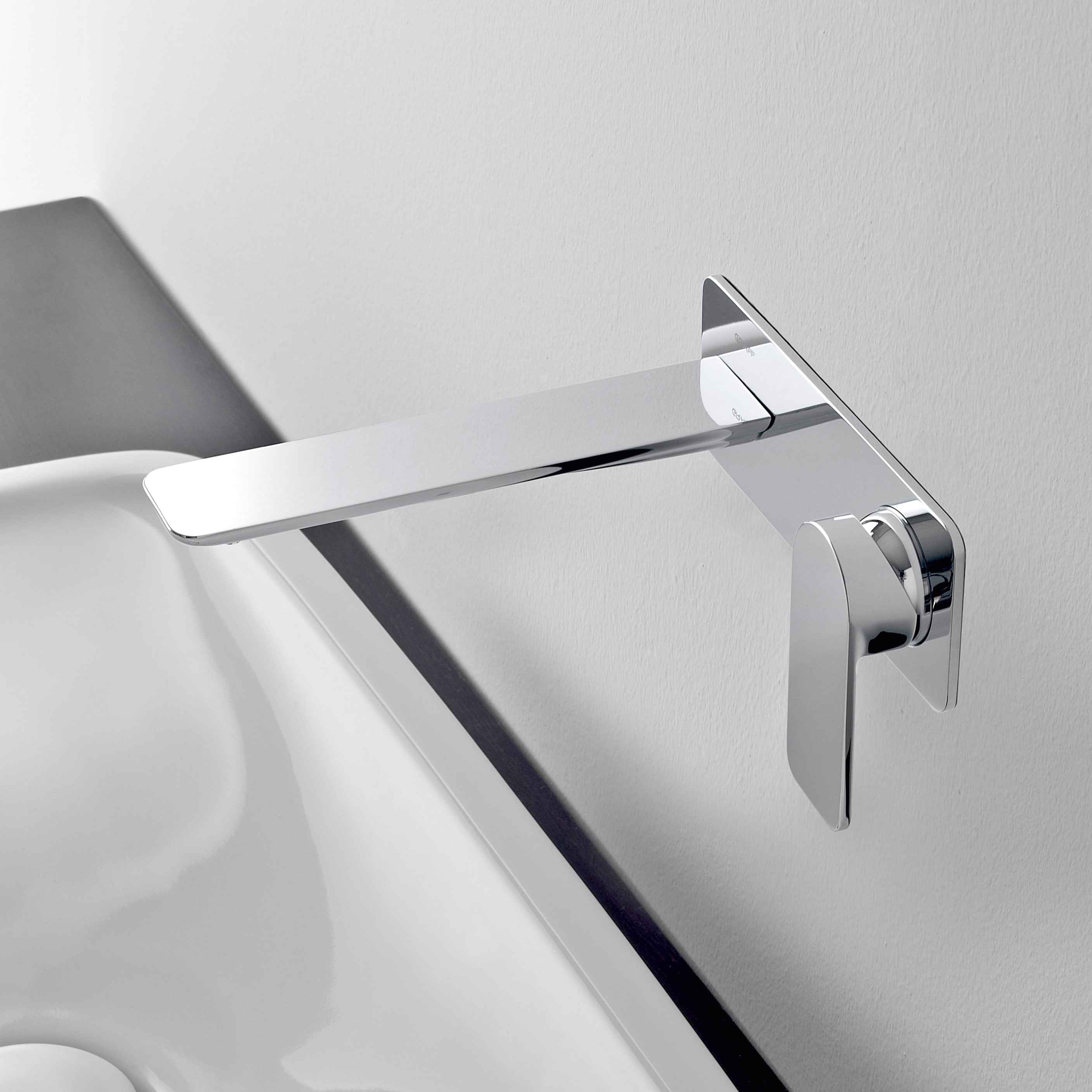 Display product Sento - Wall-mounted basin mixer with 19,1cm spout - exposed parts from manufacturer Graff