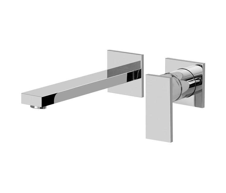 SOLAR - WALL-MOUNTED BASIN MIXER WITH 25CM SPOUT - EXPOSED PARTS ...