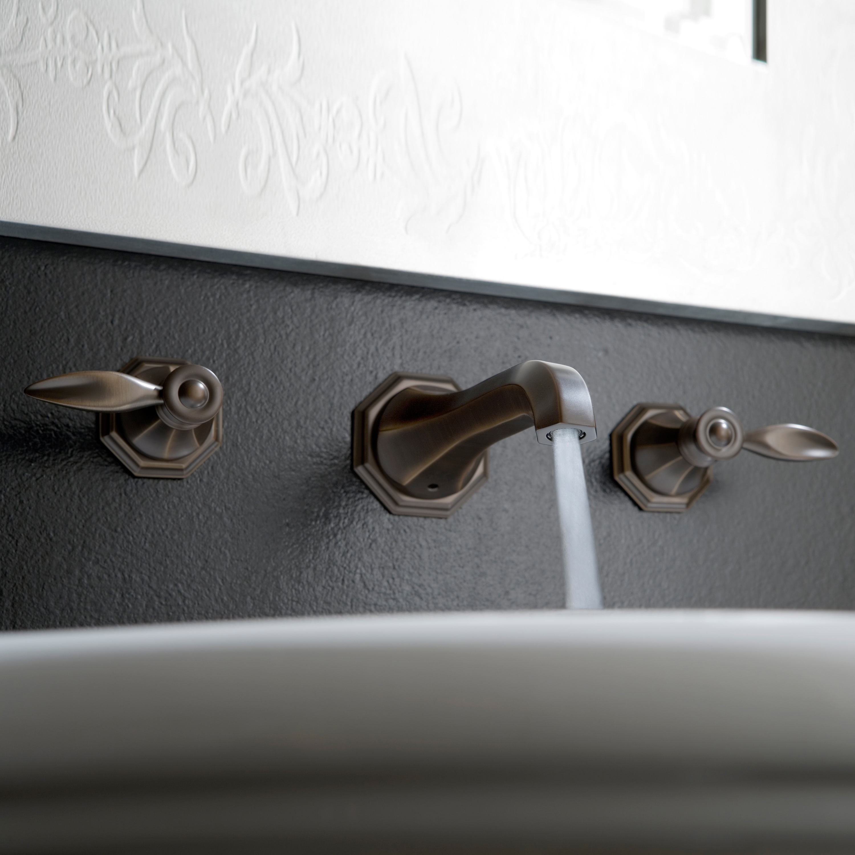 Display product Topaz - Wall-mounted basin mixer with 18,2cm spout - exposed parts from manufacturer Graff