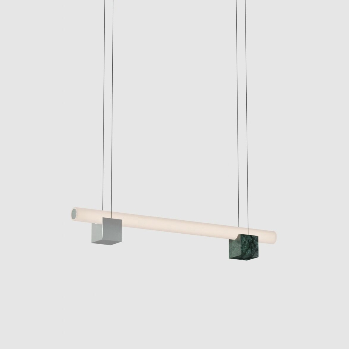 Isle 01A - P2 - polished aluminium + Guatemala Green