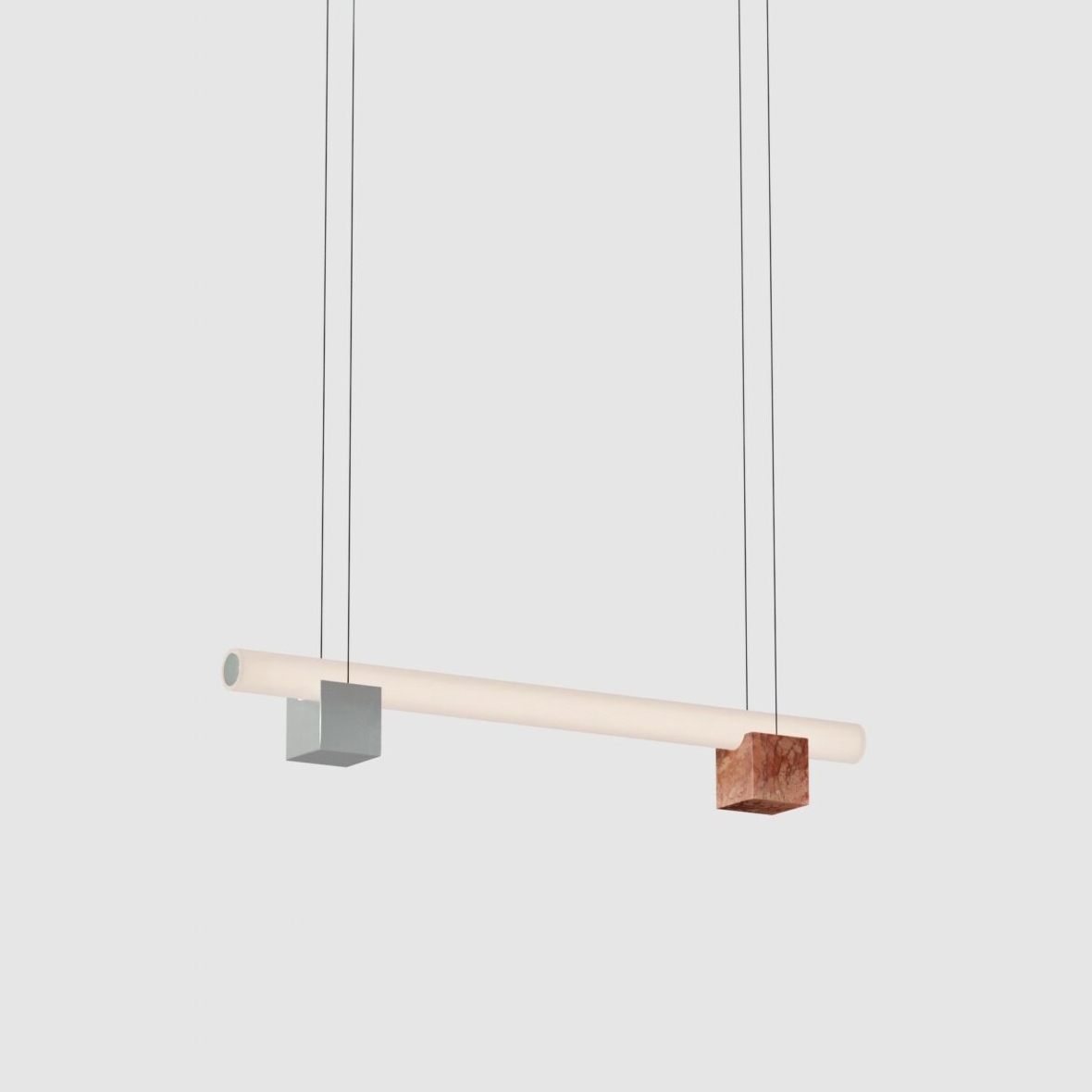 Display product Isle 01A - P3 - Polished aluminium + Red Negrais from manufacturer Lambert et Fils