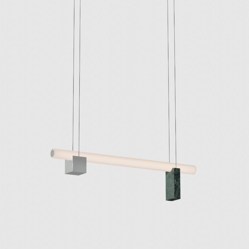 Isle 01B - P2 - polished aluminium + Guatemala Green