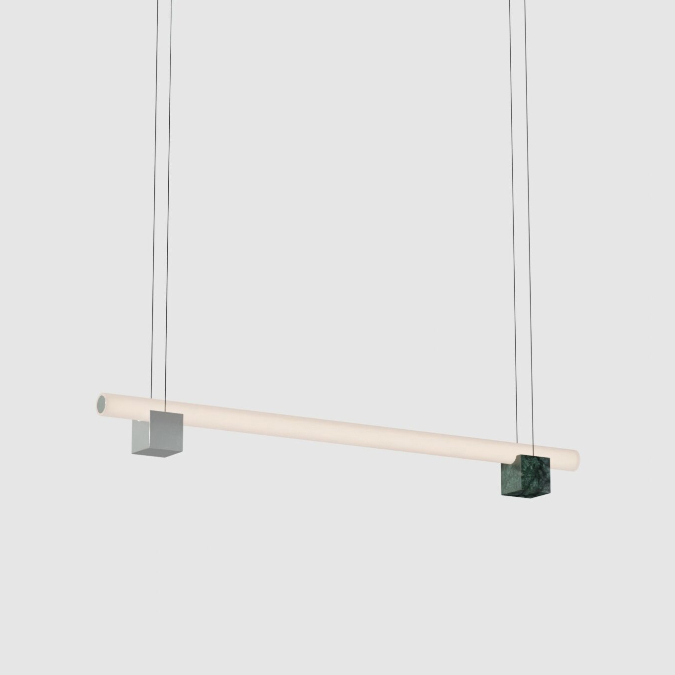 Isle 02A - P2 - polished aluminium + Guatemala Green